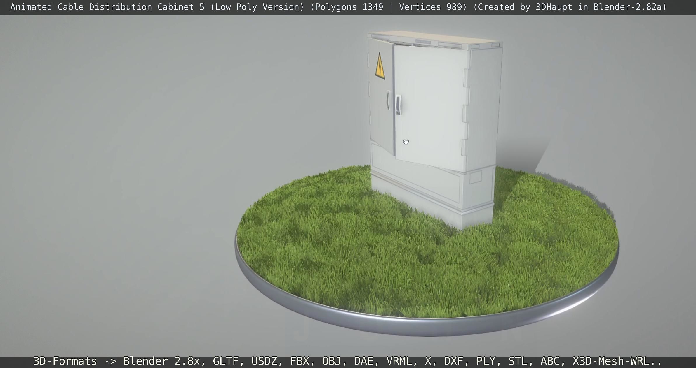 Animated Cable Distribution Cabinet 5 Low-poly 3D model_7