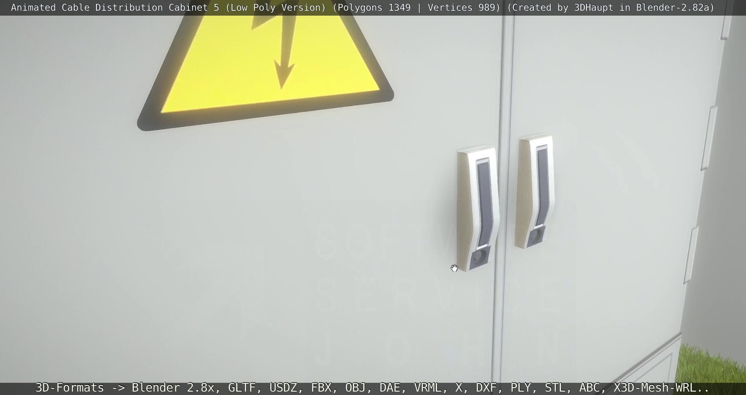 Animated Cable Distribution Cabinet 5 Low-poly 3D model_16