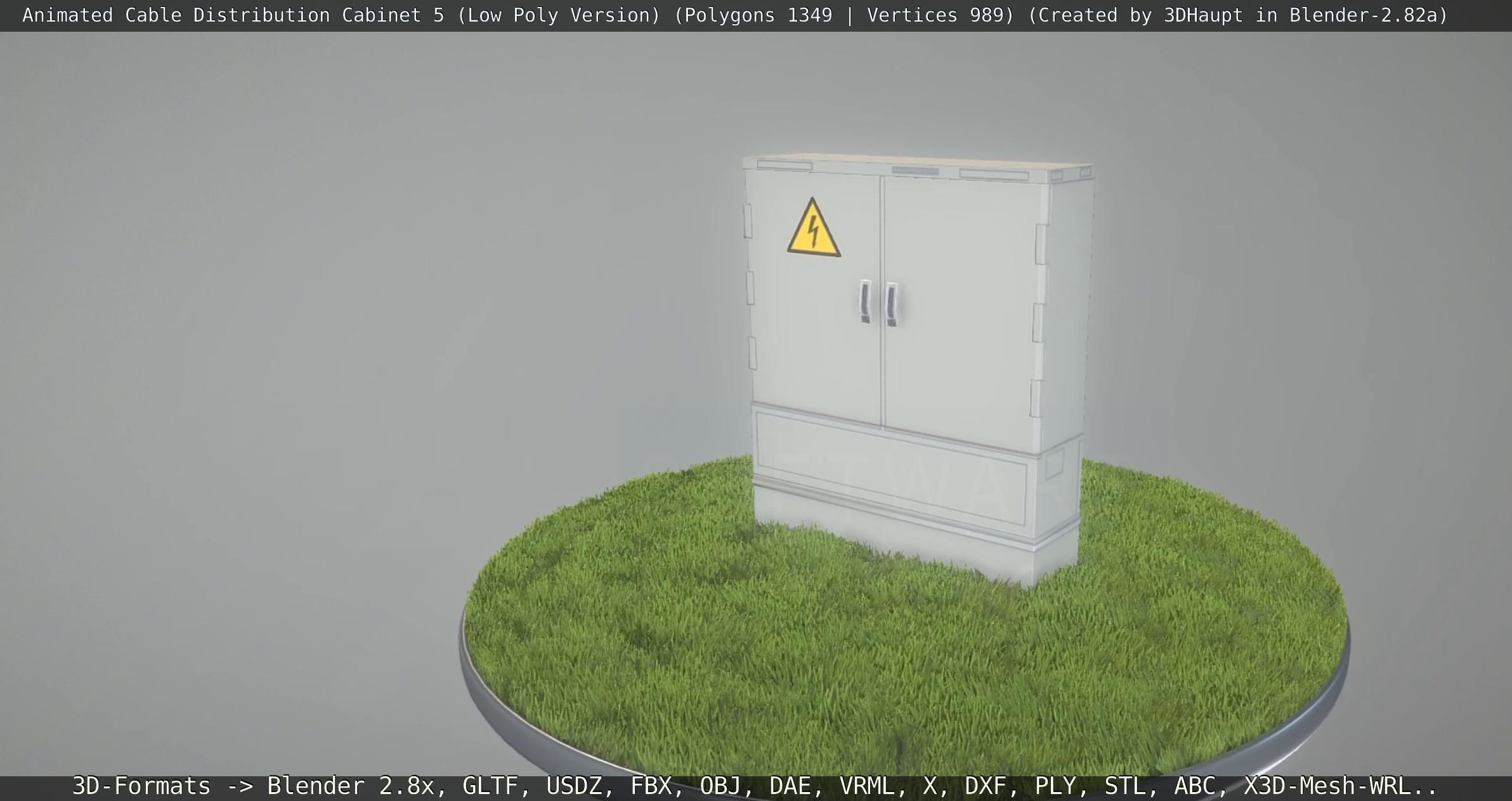 Animated Cable Distribution Cabinet 5 Low-poly 3D model_134