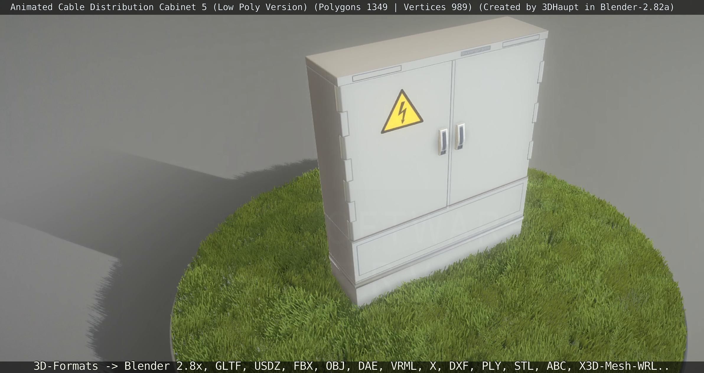 Animated Cable Distribution Cabinet 5 Low-poly 3D model_141
