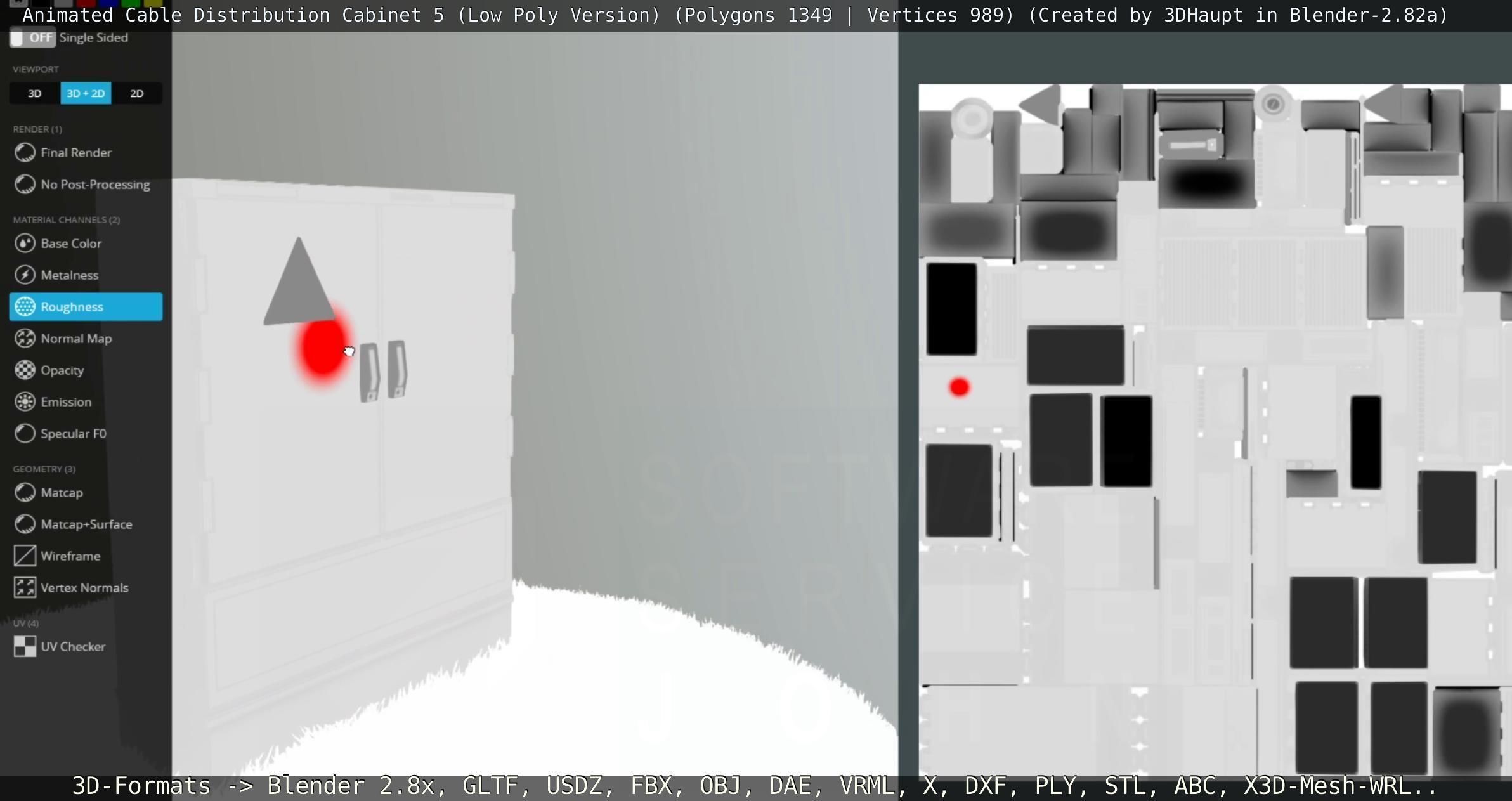 Animated Cable Distribution Cabinet 5 Low-poly 3D model_28