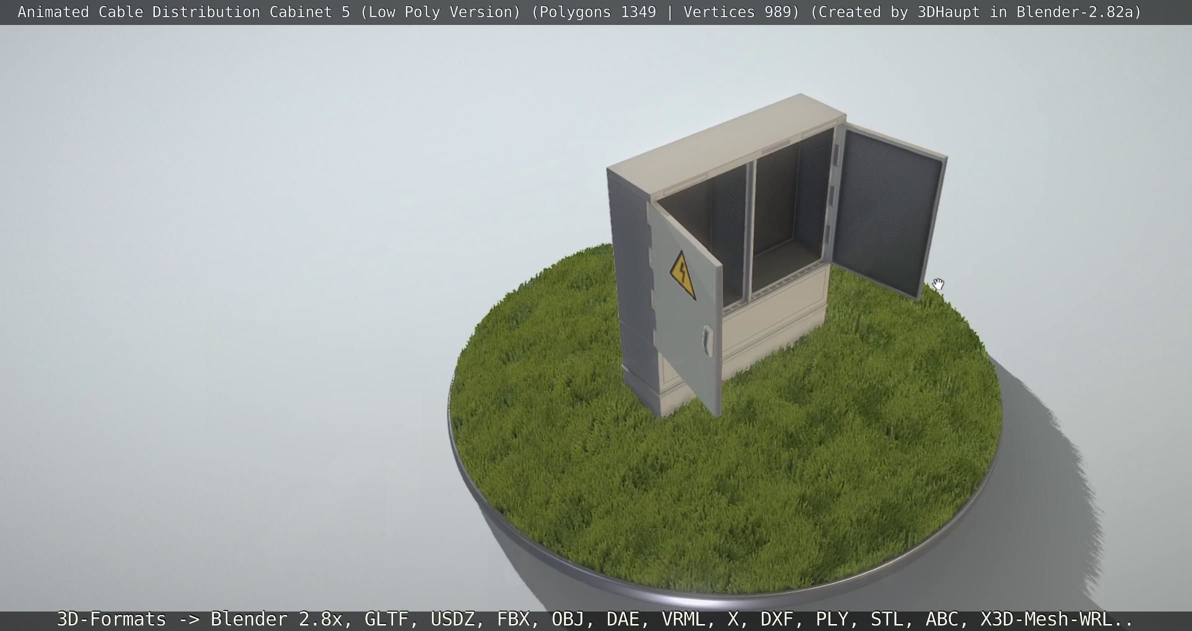 Animated Cable Distribution Cabinet 5 Low-poly 3D model_25