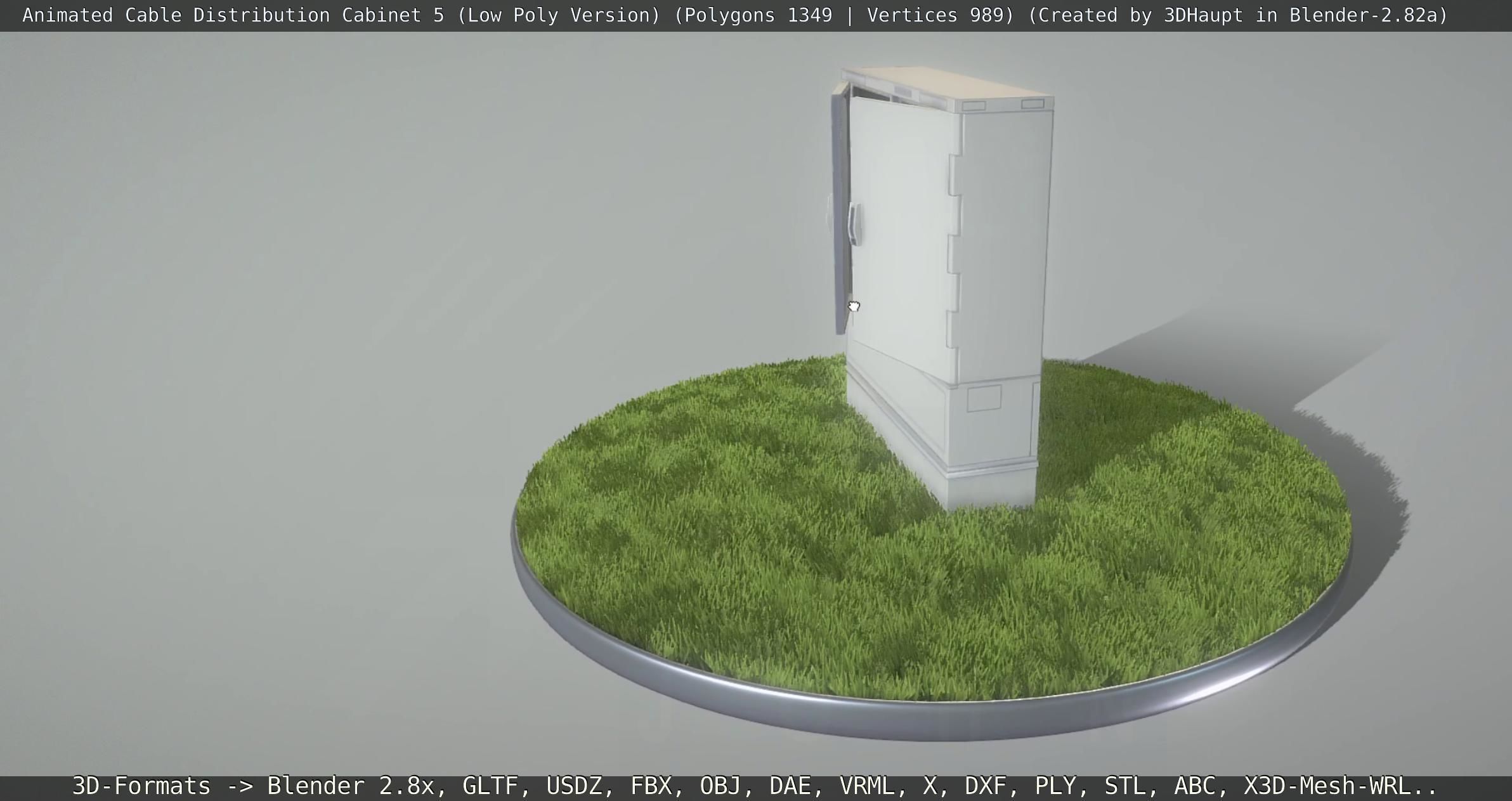 Animated Cable Distribution Cabinet 5 Low-poly 3D model_8