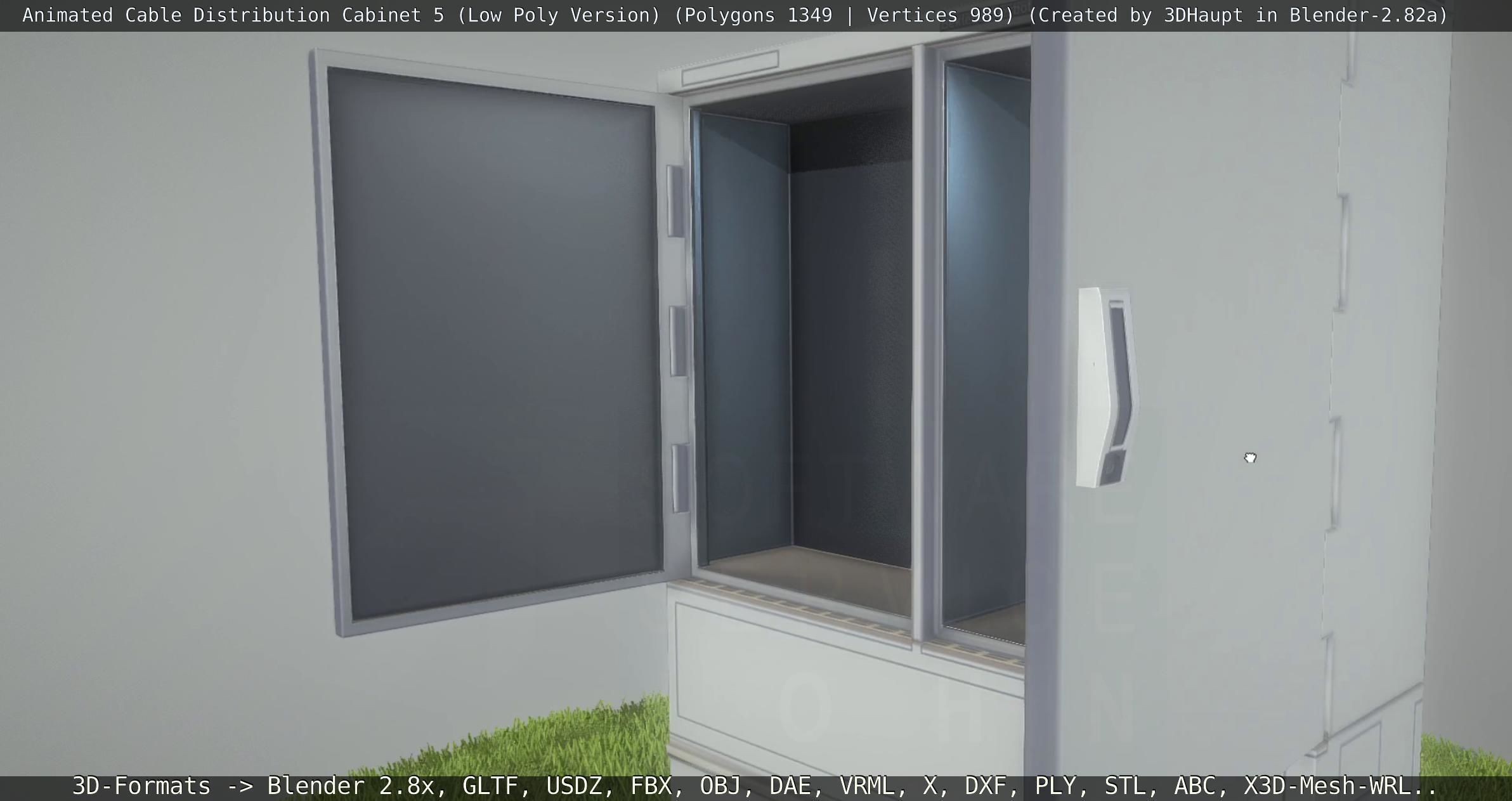 Animated Cable Distribution Cabinet 5 Low-poly 3D model_53