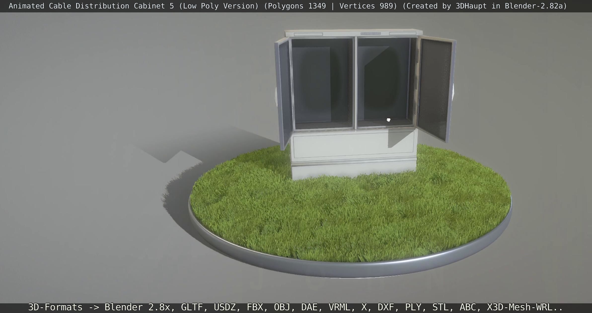 Animated Cable Distribution Cabinet 5 Low-poly 3D model_4