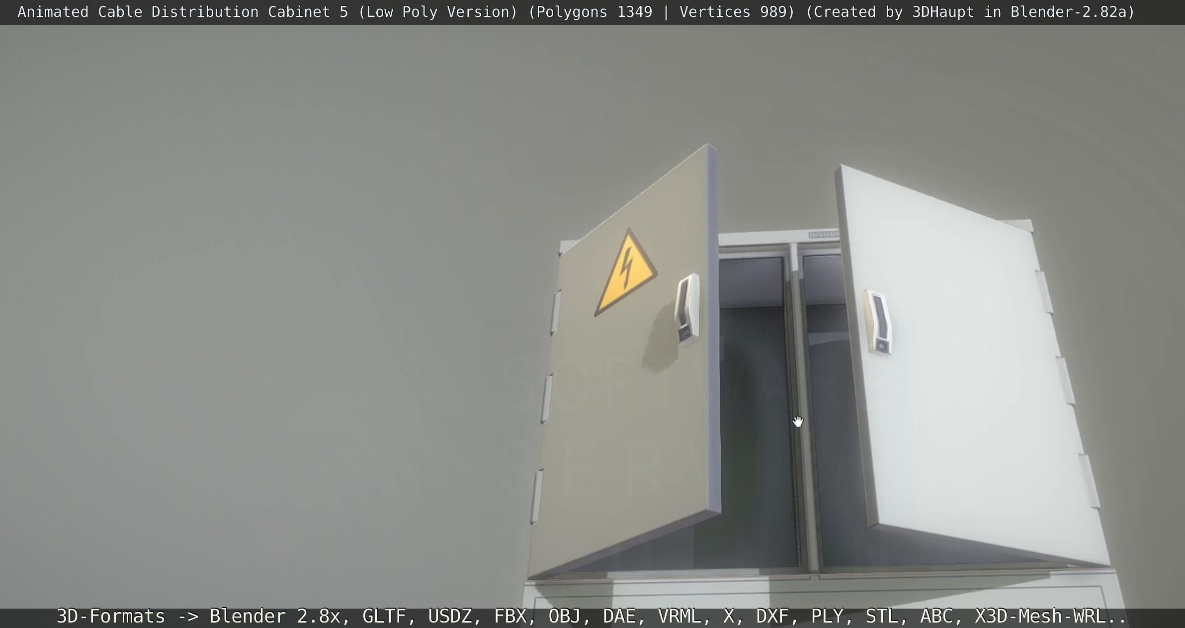 Animated Cable Distribution Cabinet 5 Low-poly 3D model_125