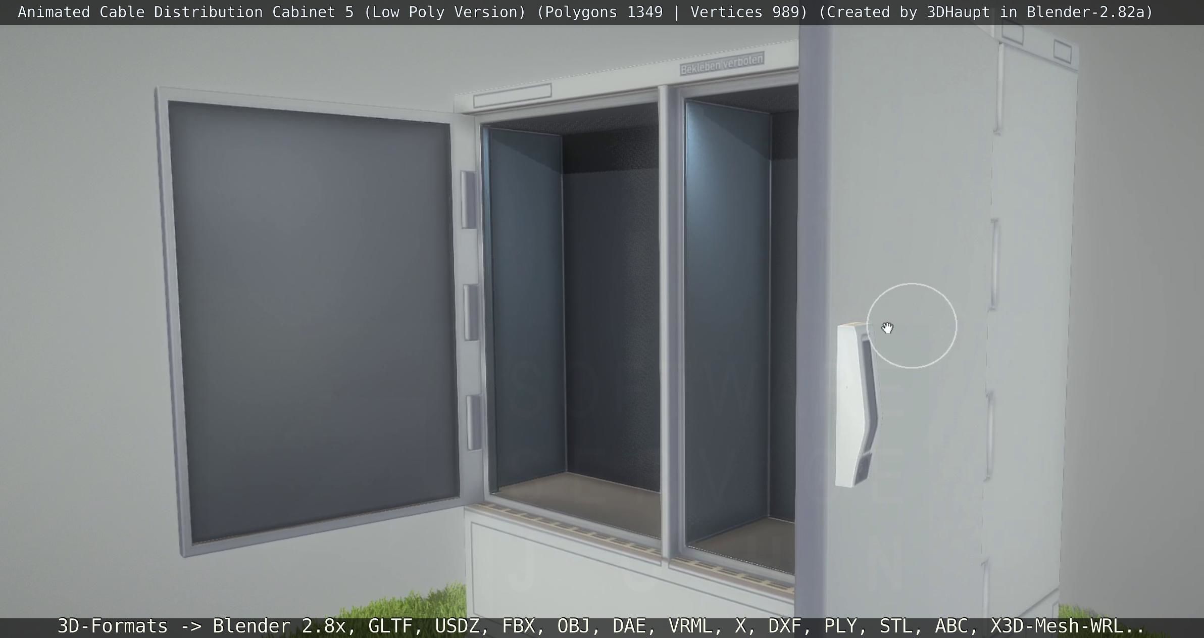 Animated Cable Distribution Cabinet 5 Low-poly 3D model_63