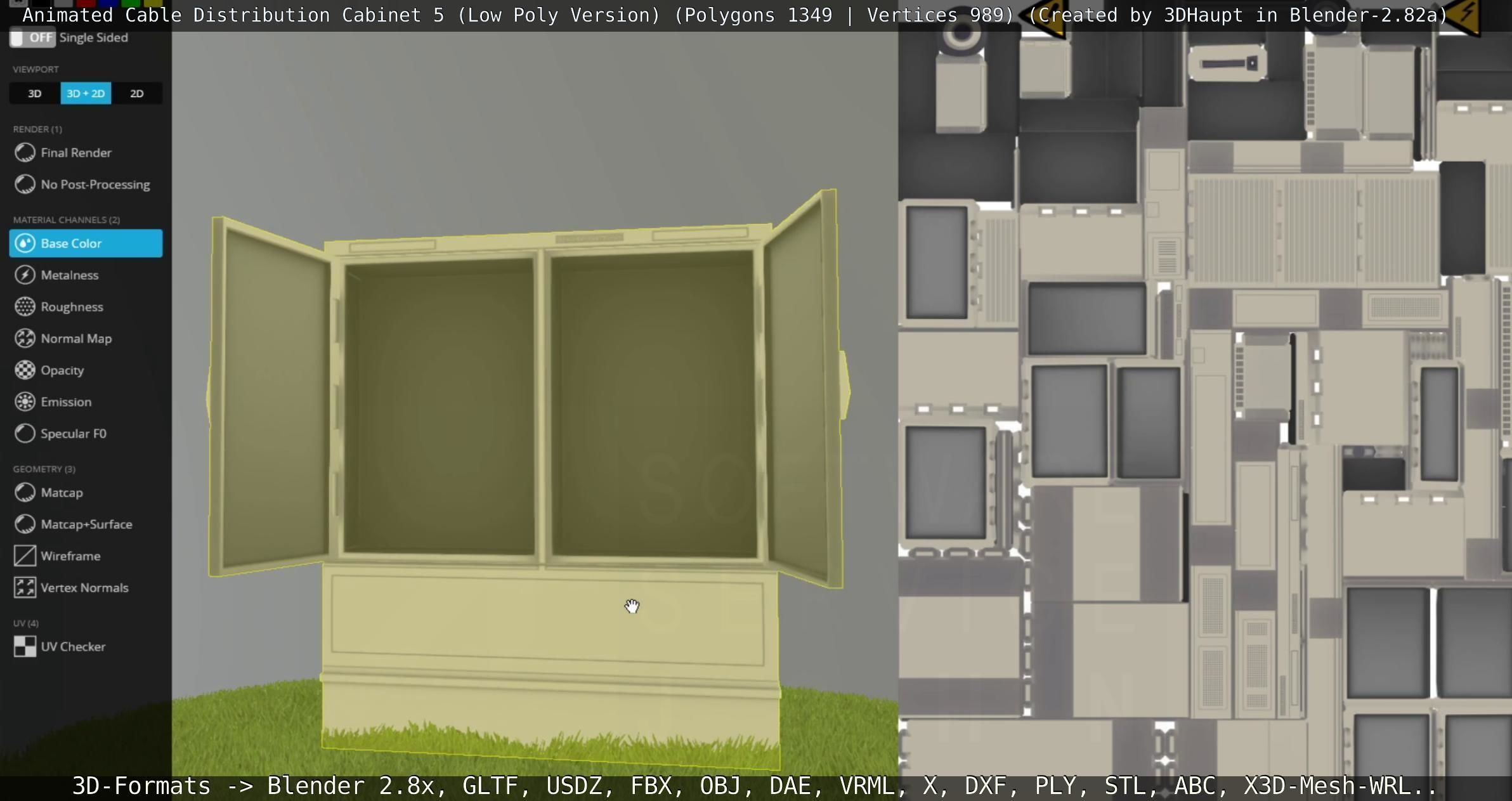 Animated Cable Distribution Cabinet 5 Low-poly 3D model_26