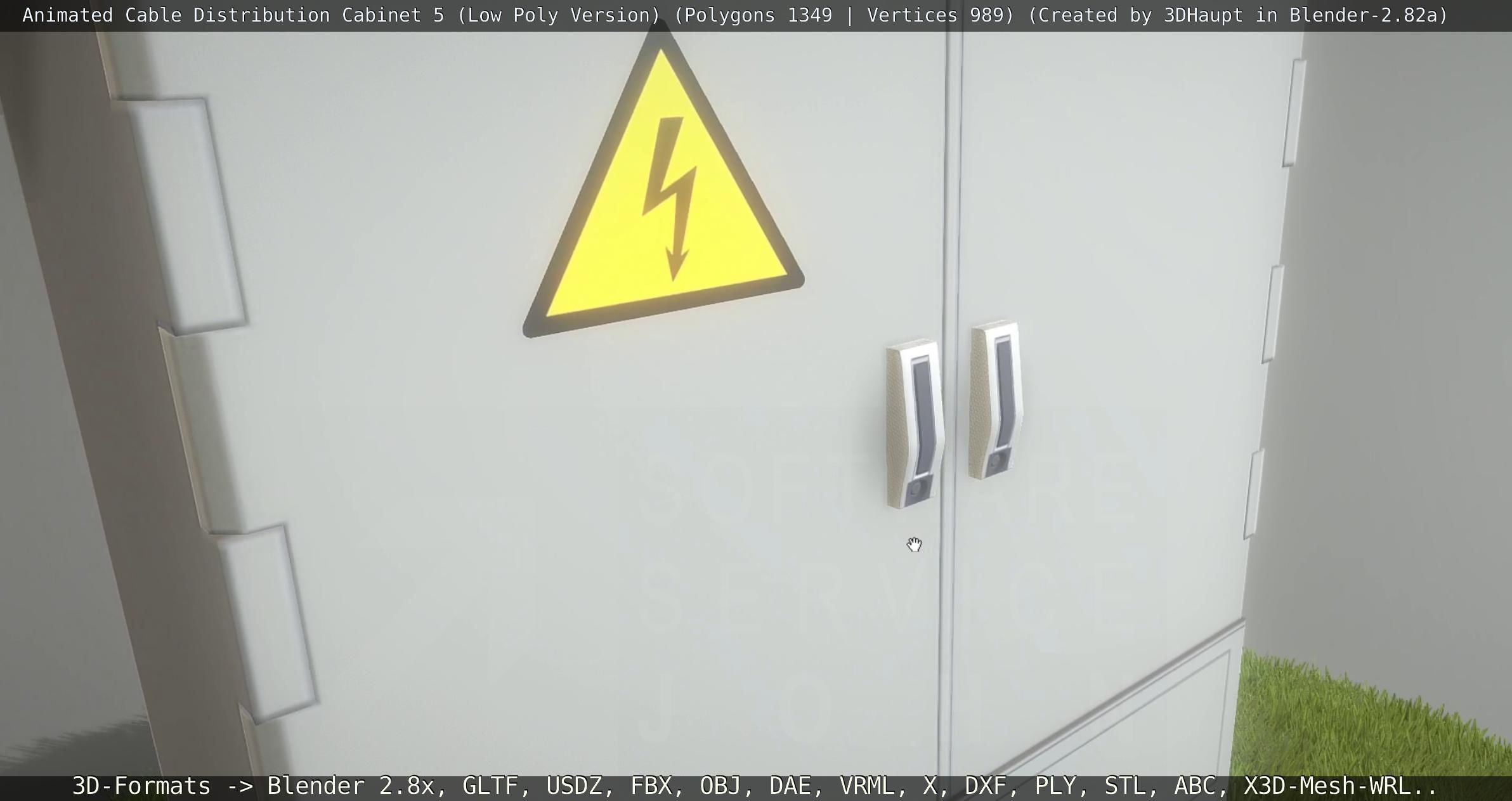 Animated Cable Distribution Cabinet 5 Low-poly 3D model_15