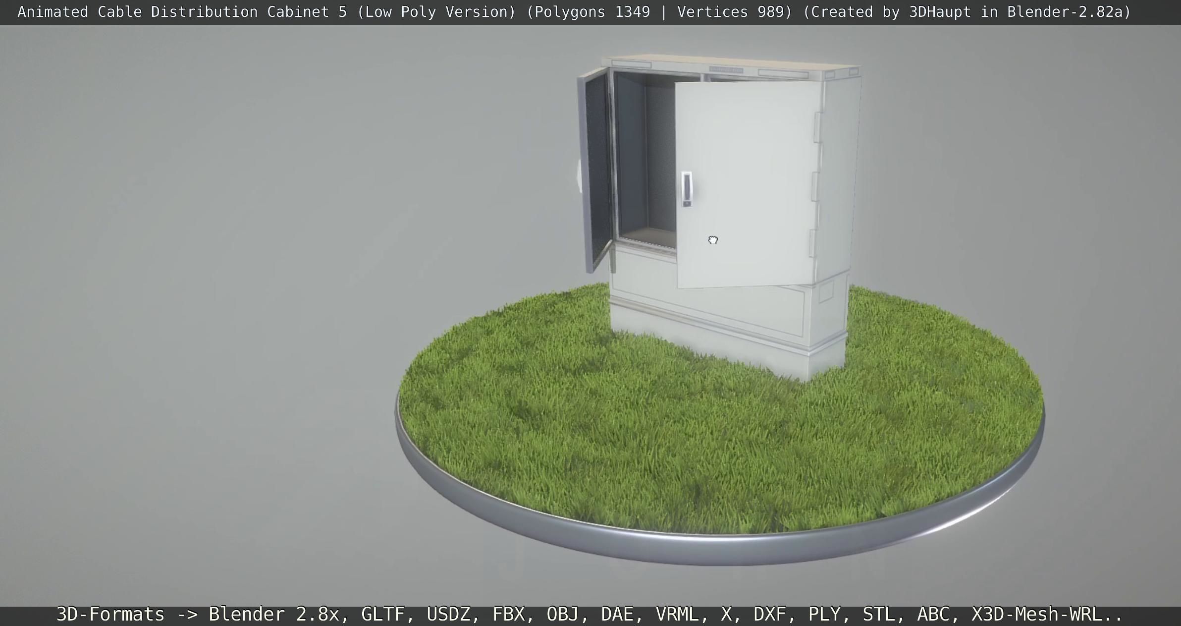 Animated Cable Distribution Cabinet 5 Low-poly 3D model_6