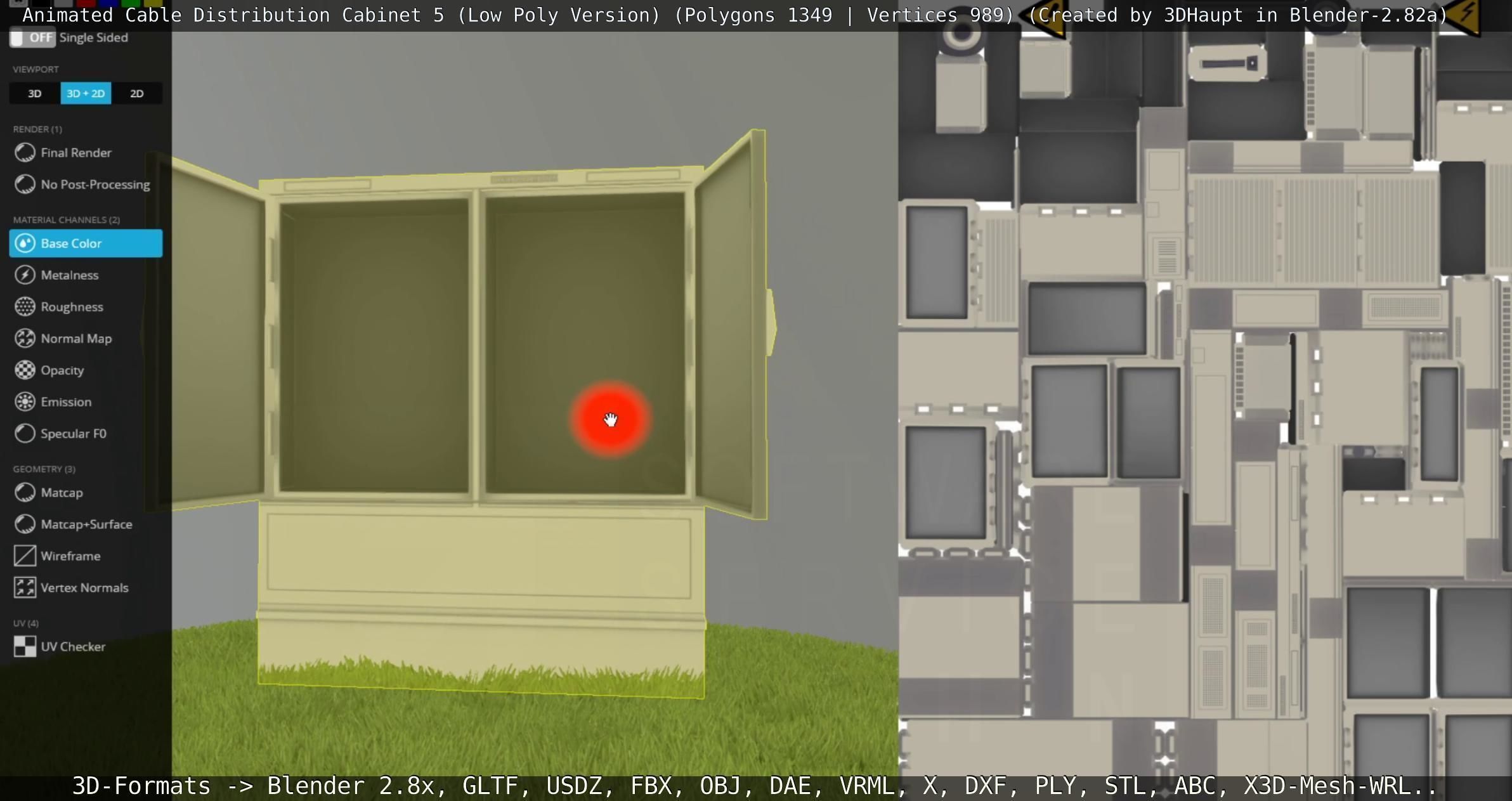 Animated Cable Distribution Cabinet 5 Low-poly 3D model_27
