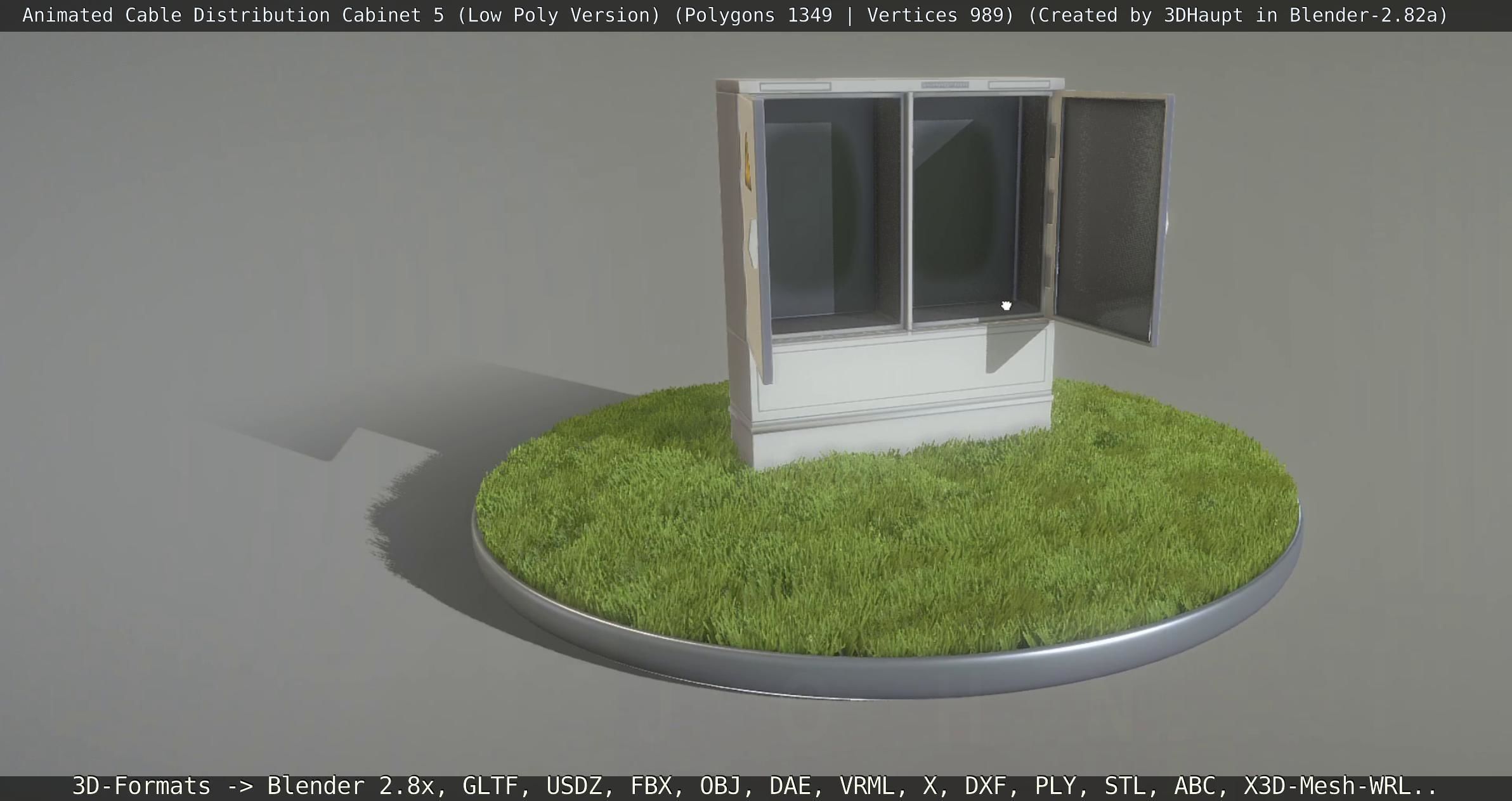Animated Cable Distribution Cabinet 5 Low-poly 3D model_33