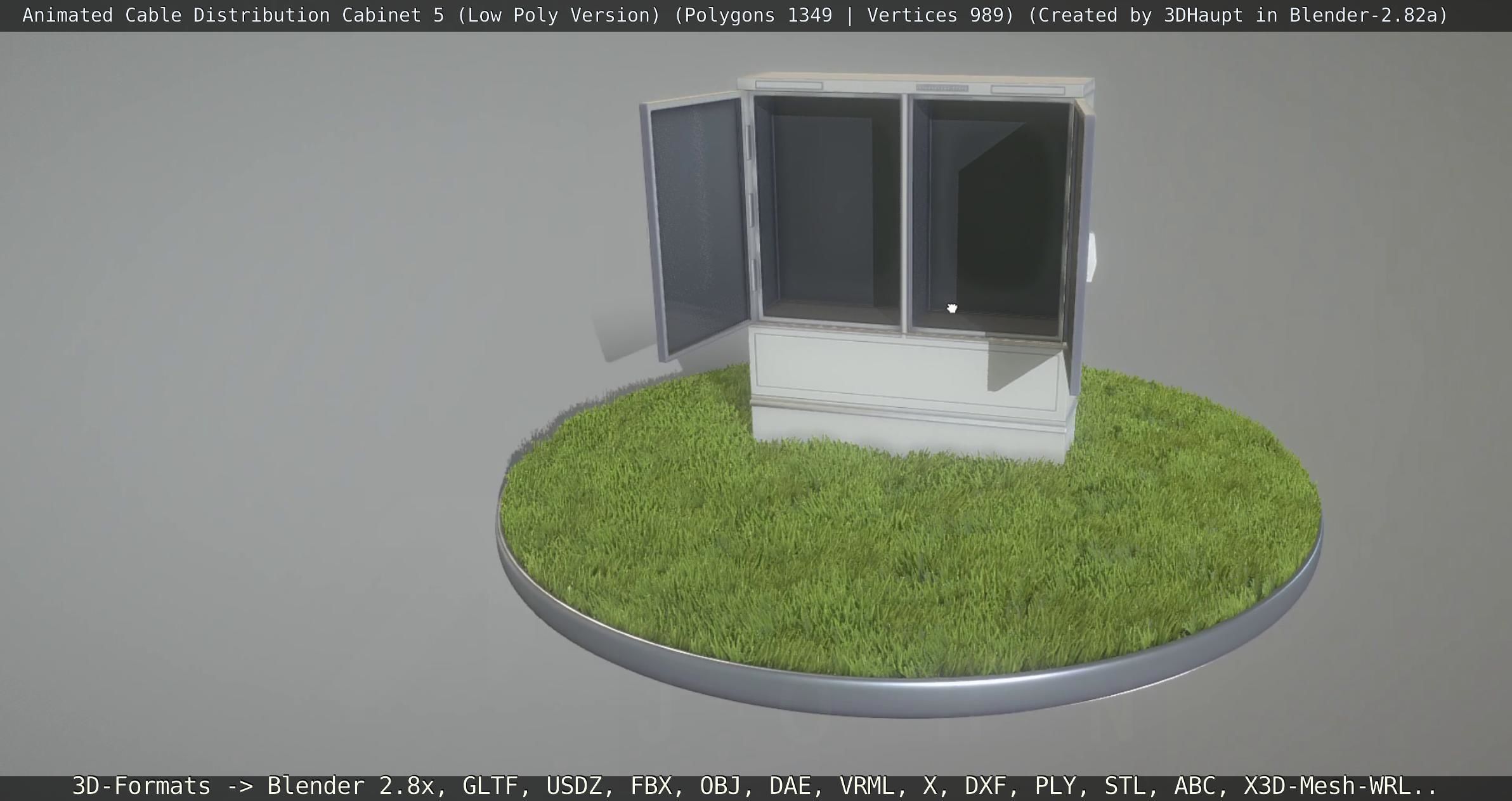 Animated Cable Distribution Cabinet 5 Low-poly 3D model_35