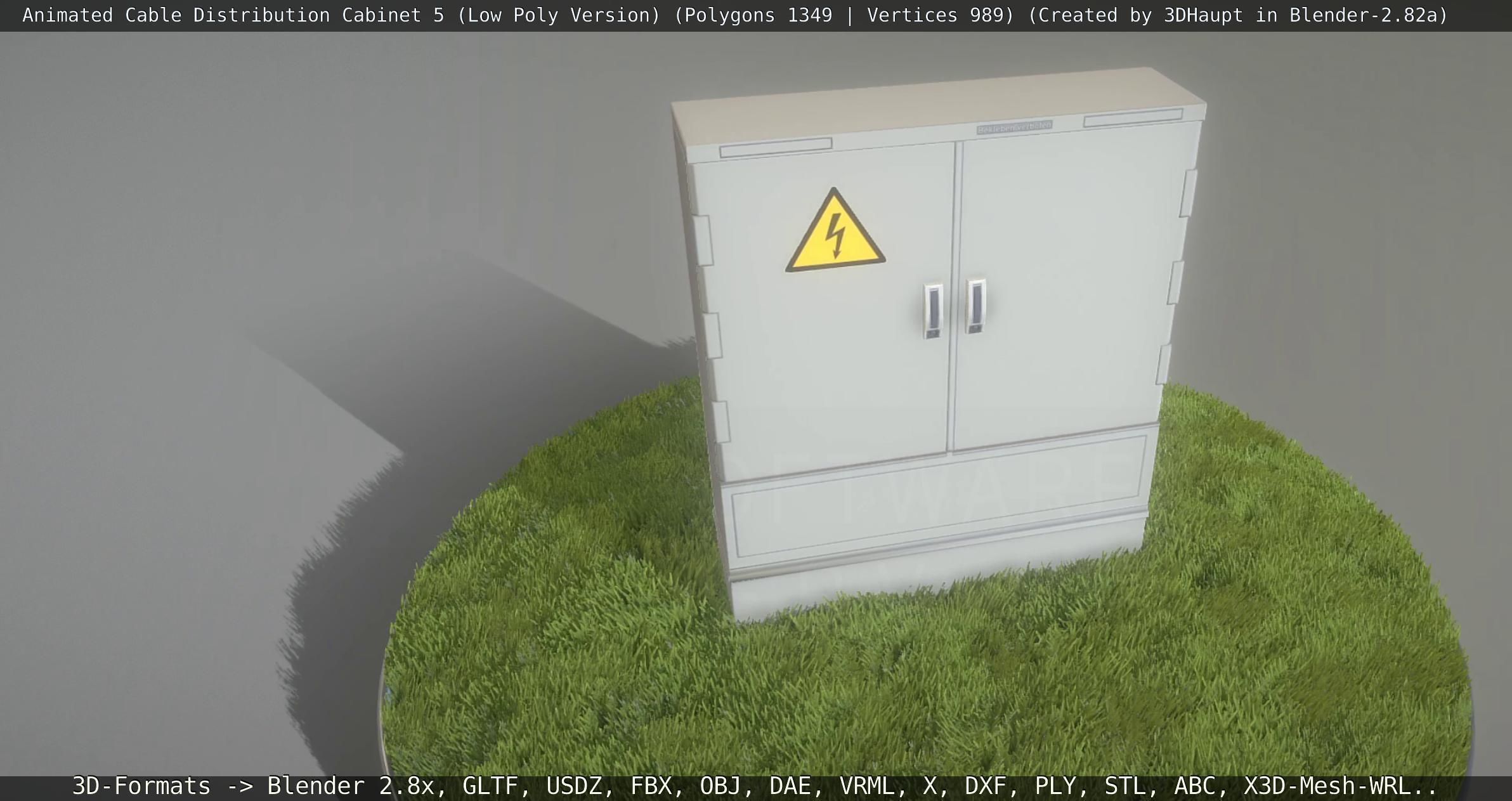 Animated Cable Distribution Cabinet 5 Low-poly 3D model_139