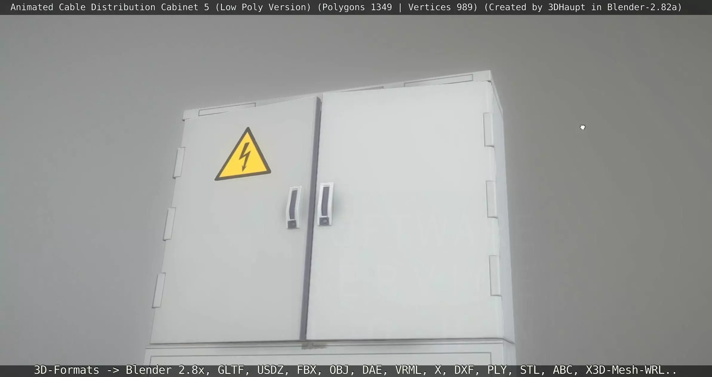 Animated Cable Distribution Cabinet 5 Low-poly 3D model_0
