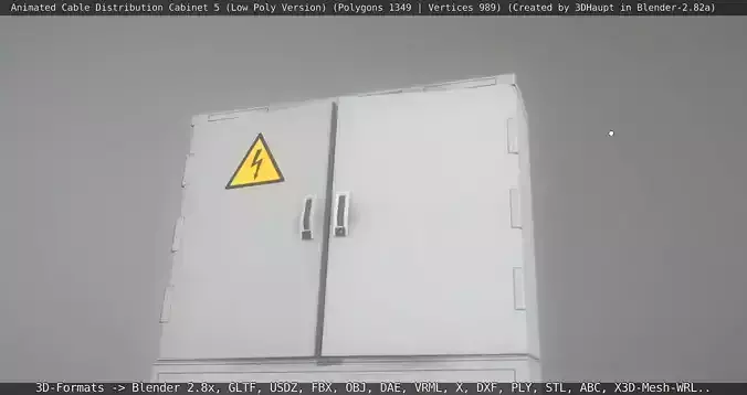 Animated Cable Distribution Cabinet 5 Low-poly 3D model
