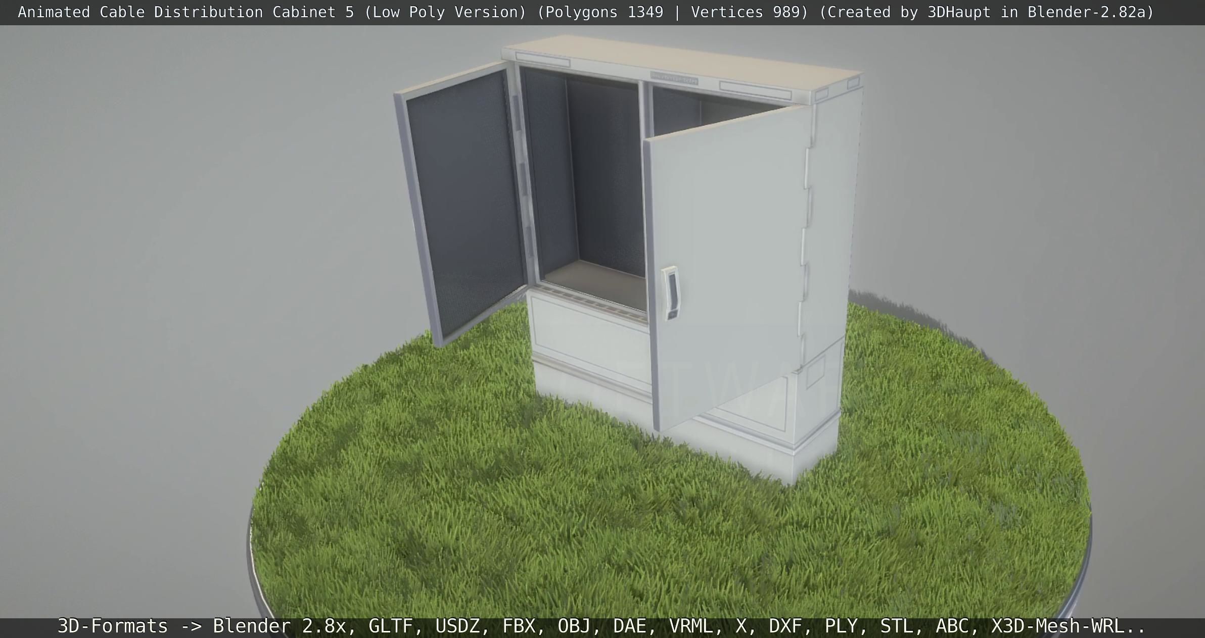 Animated Cable Distribution Cabinet 5 Low-poly 3D model_144