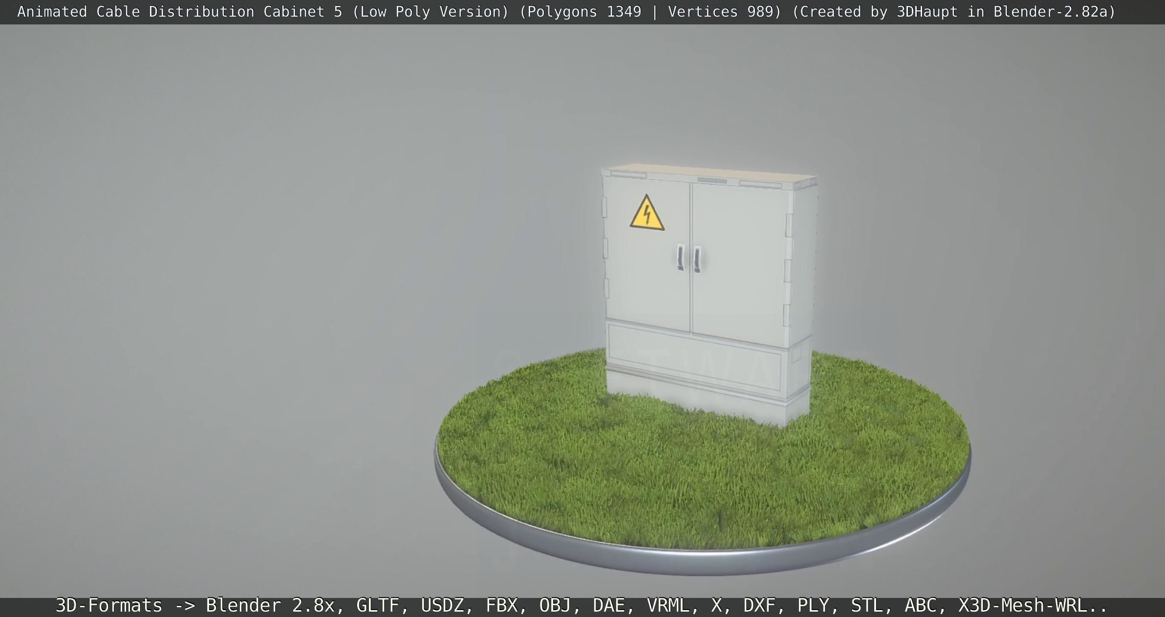 Animated Cable Distribution Cabinet 5 Low-poly 3D model_136