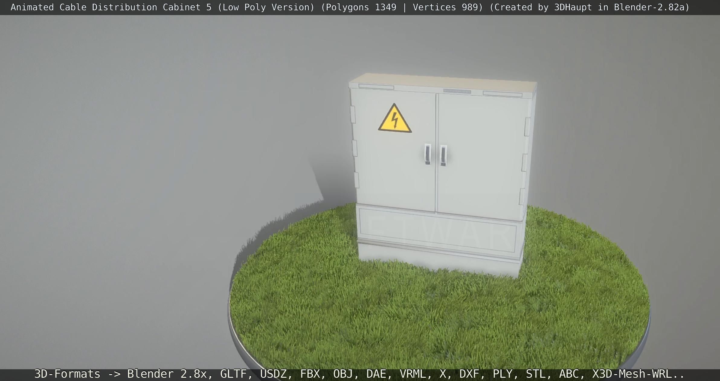 Animated Cable Distribution Cabinet 5 Low-poly 3D model_135