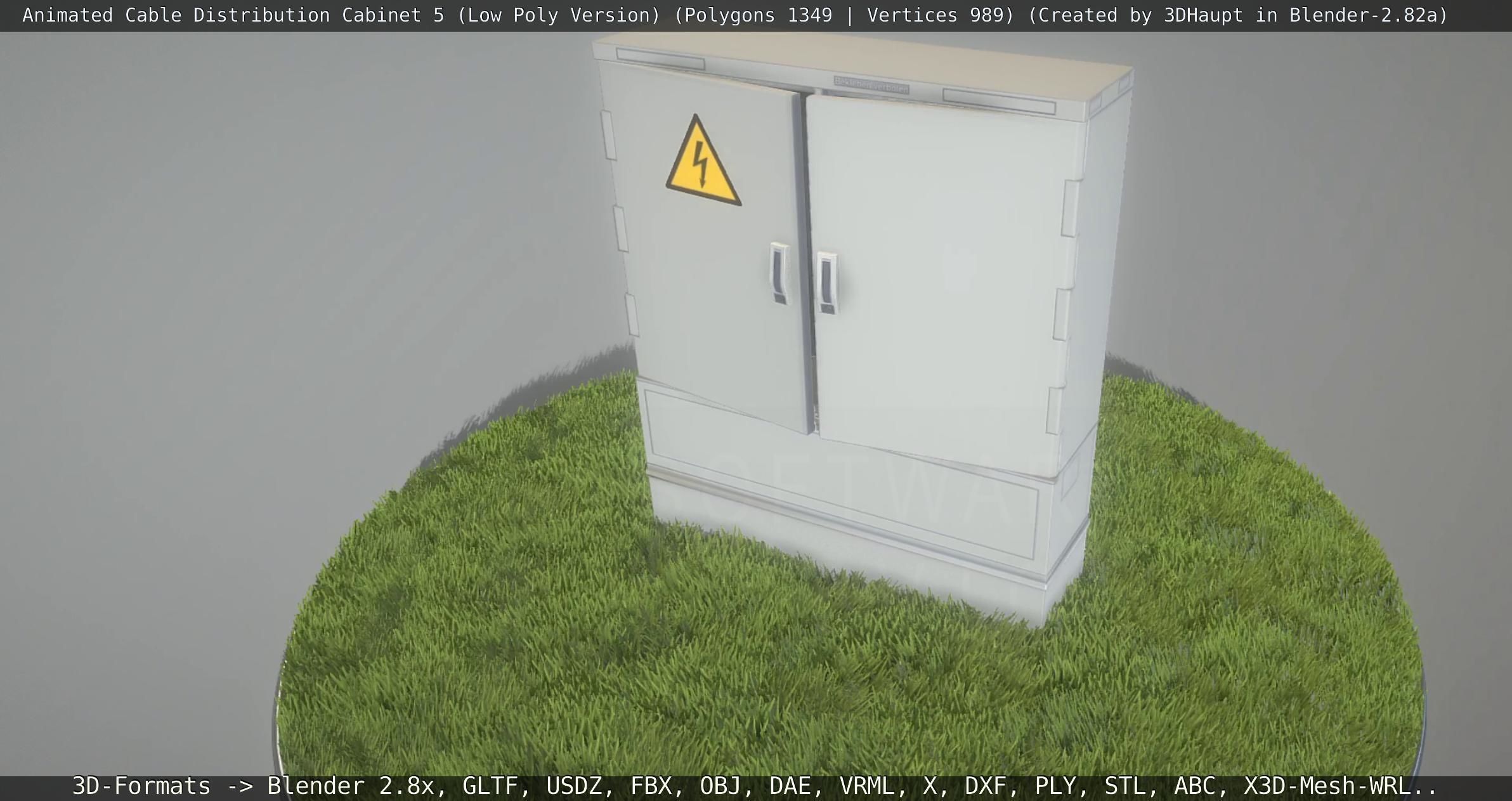 Animated Cable Distribution Cabinet 5 Low-poly 3D model_146