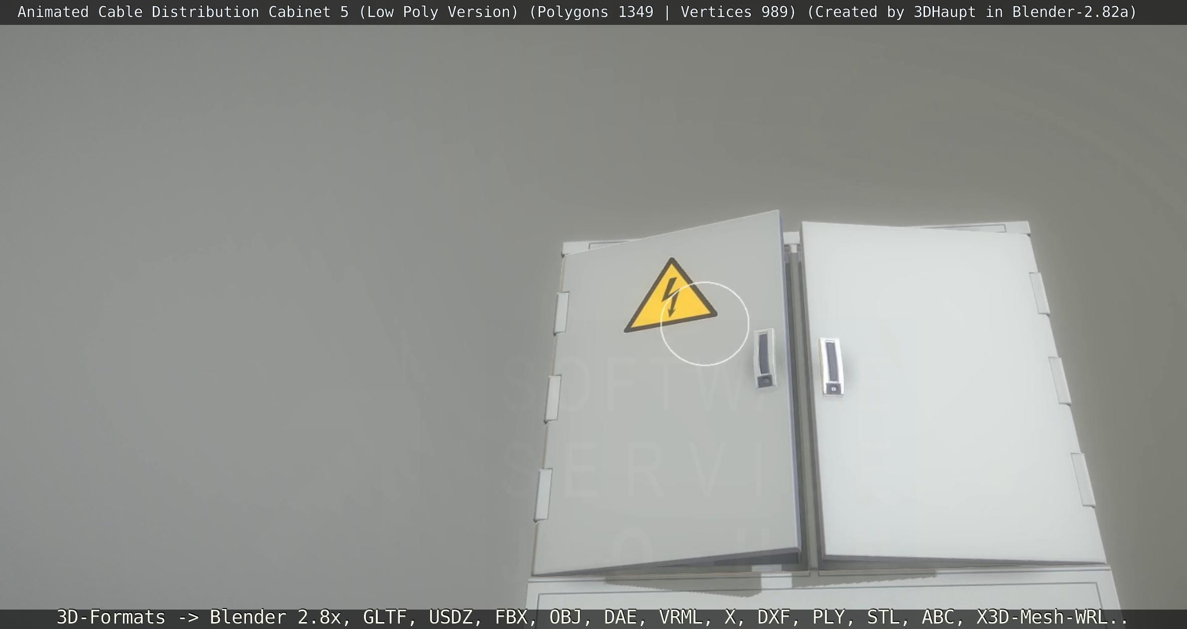 Animated Cable Distribution Cabinet 5 Low-poly 3D model_12