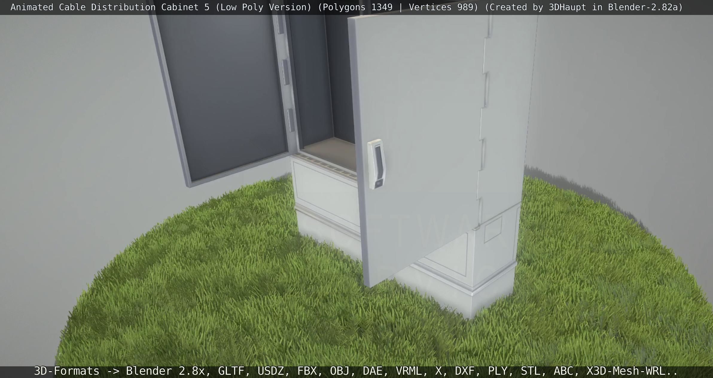 Animated Cable Distribution Cabinet 5 Low-poly 3D model_148