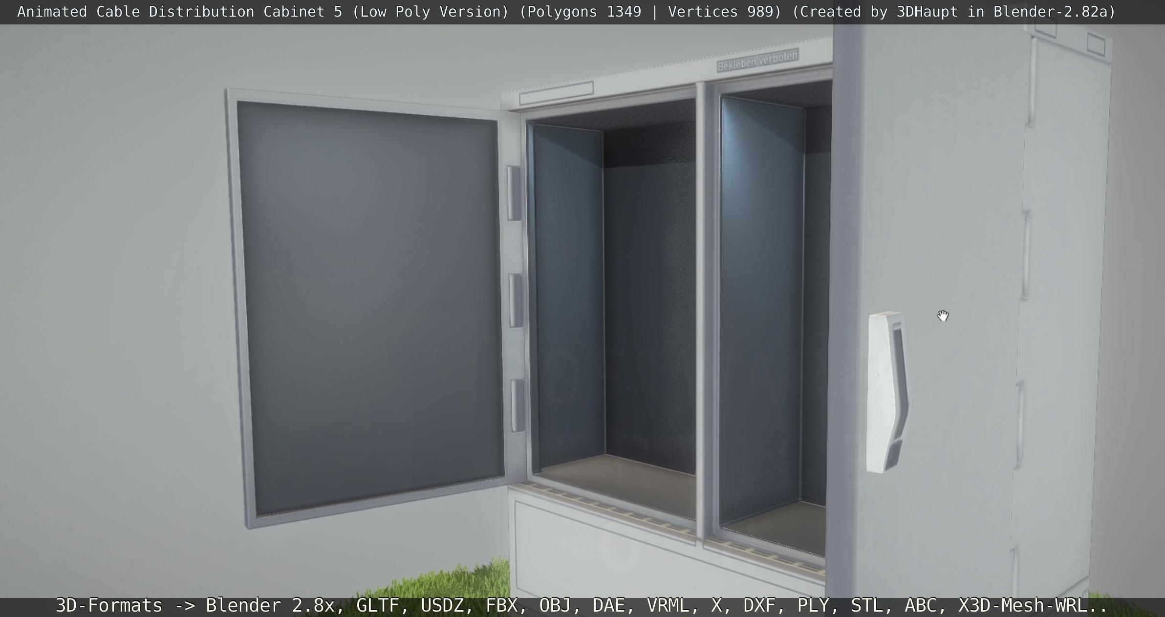 Animated Cable Distribution Cabinet 5 Low-poly 3D model_57