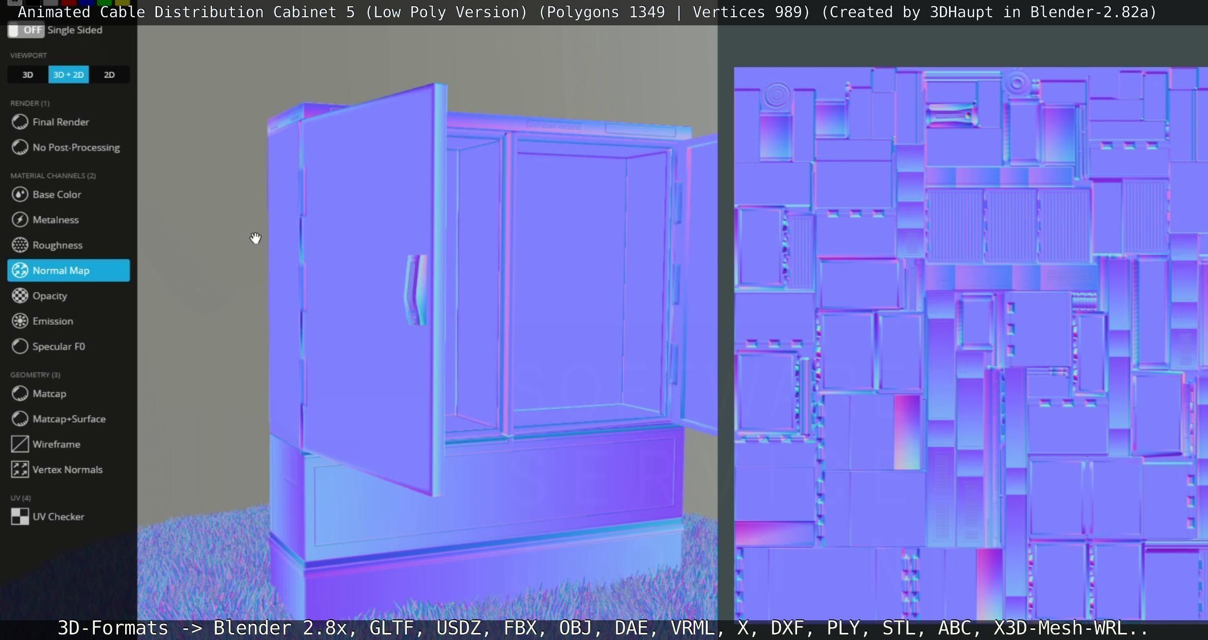 Animated Cable Distribution Cabinet 5 Low-poly 3D model_29