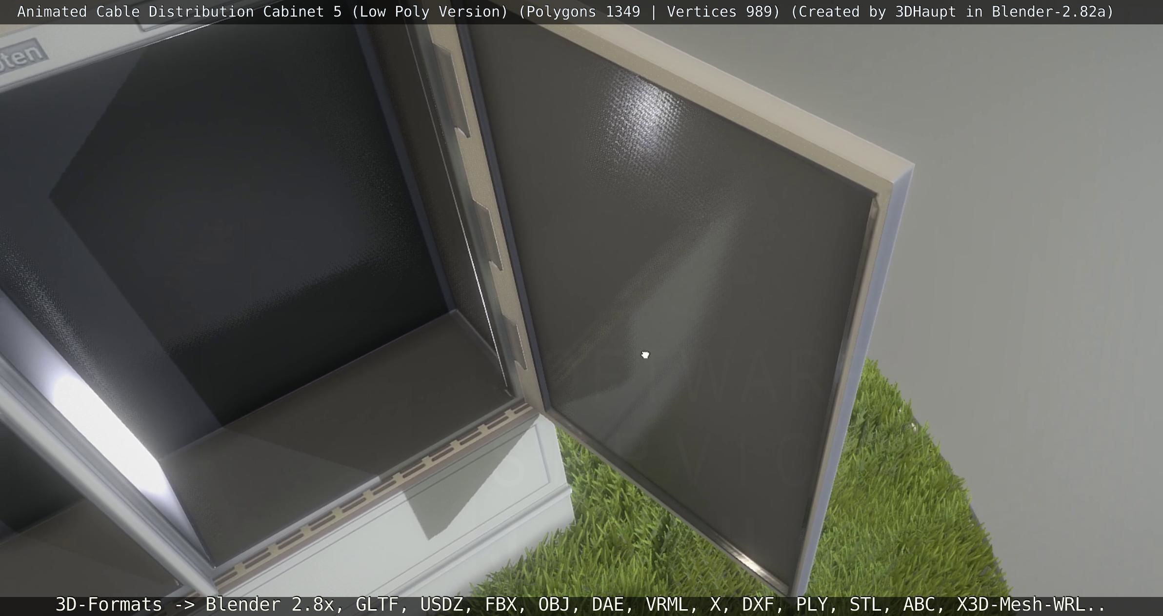 Animated Cable Distribution Cabinet 5 Low-poly 3D model_78