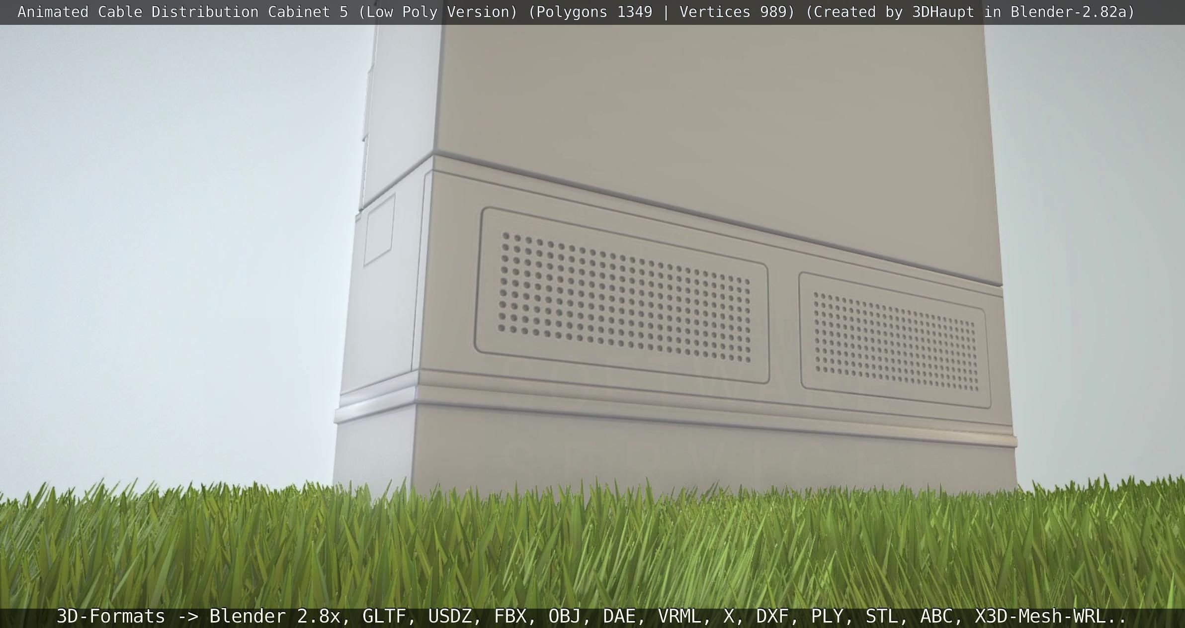 Animated Cable Distribution Cabinet 5 Low-poly 3D model_131