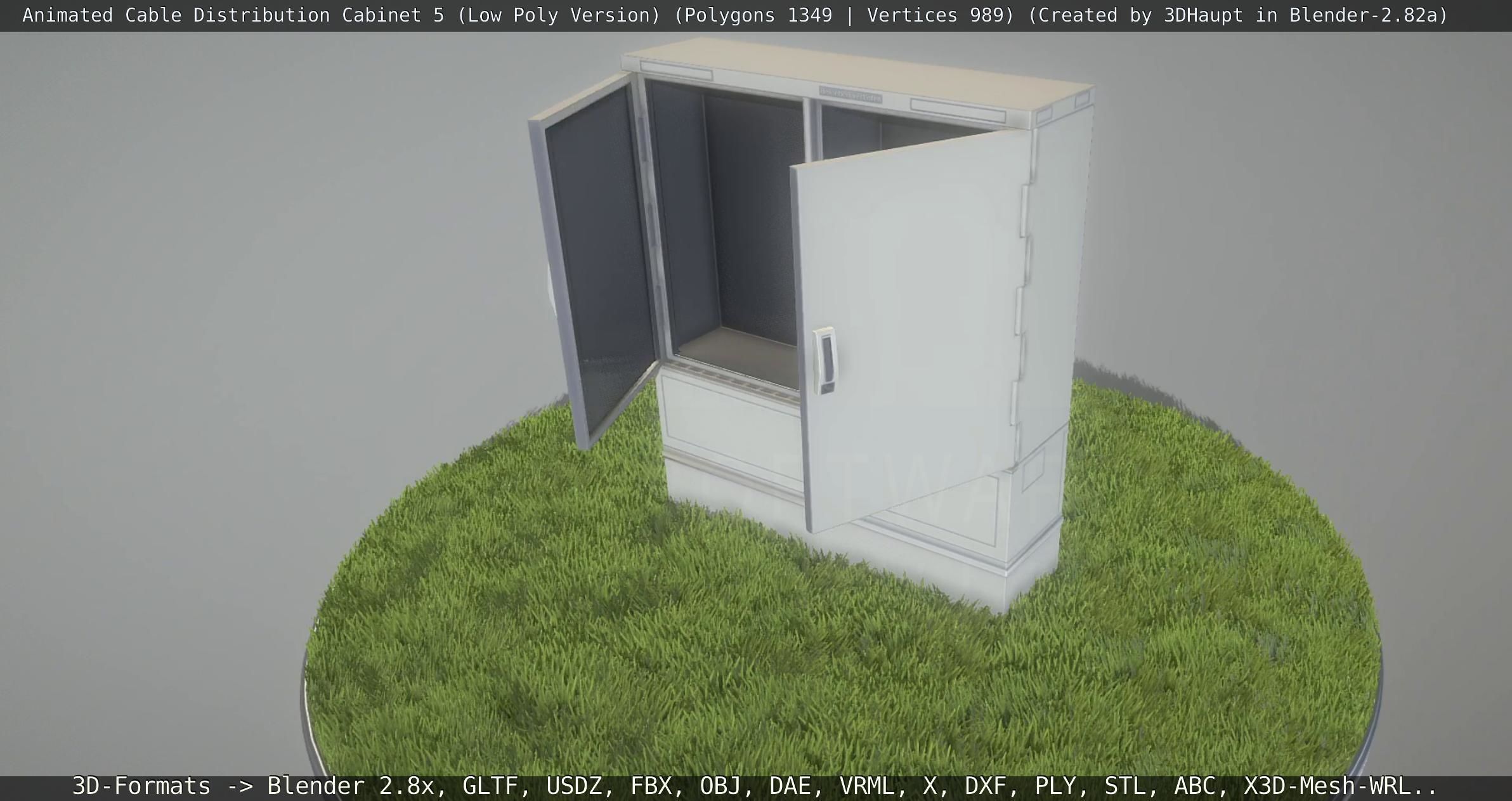 Animated Cable Distribution Cabinet 5 Low-poly 3D model_22