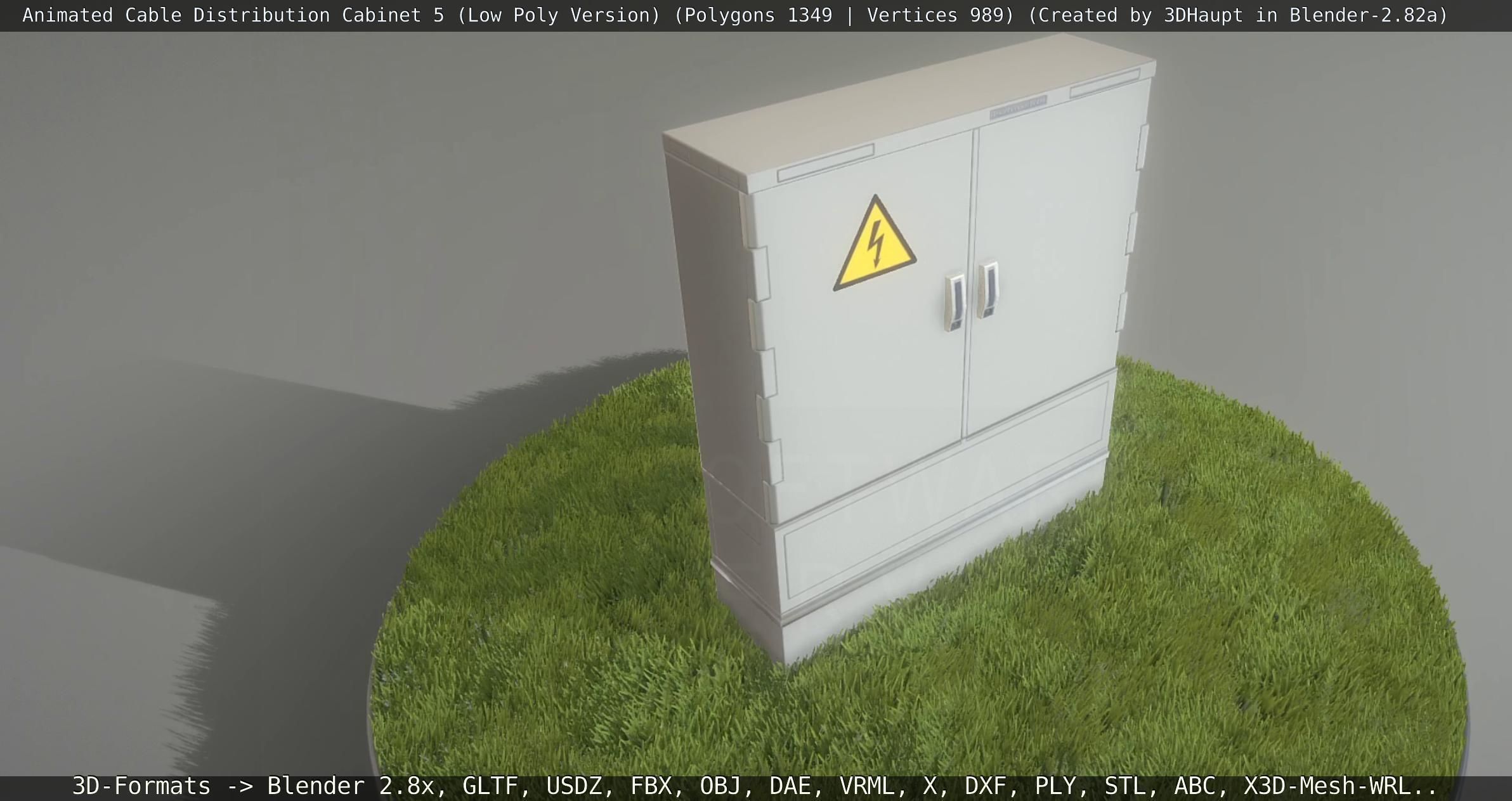 Animated Cable Distribution Cabinet 5 Low-poly 3D model_2