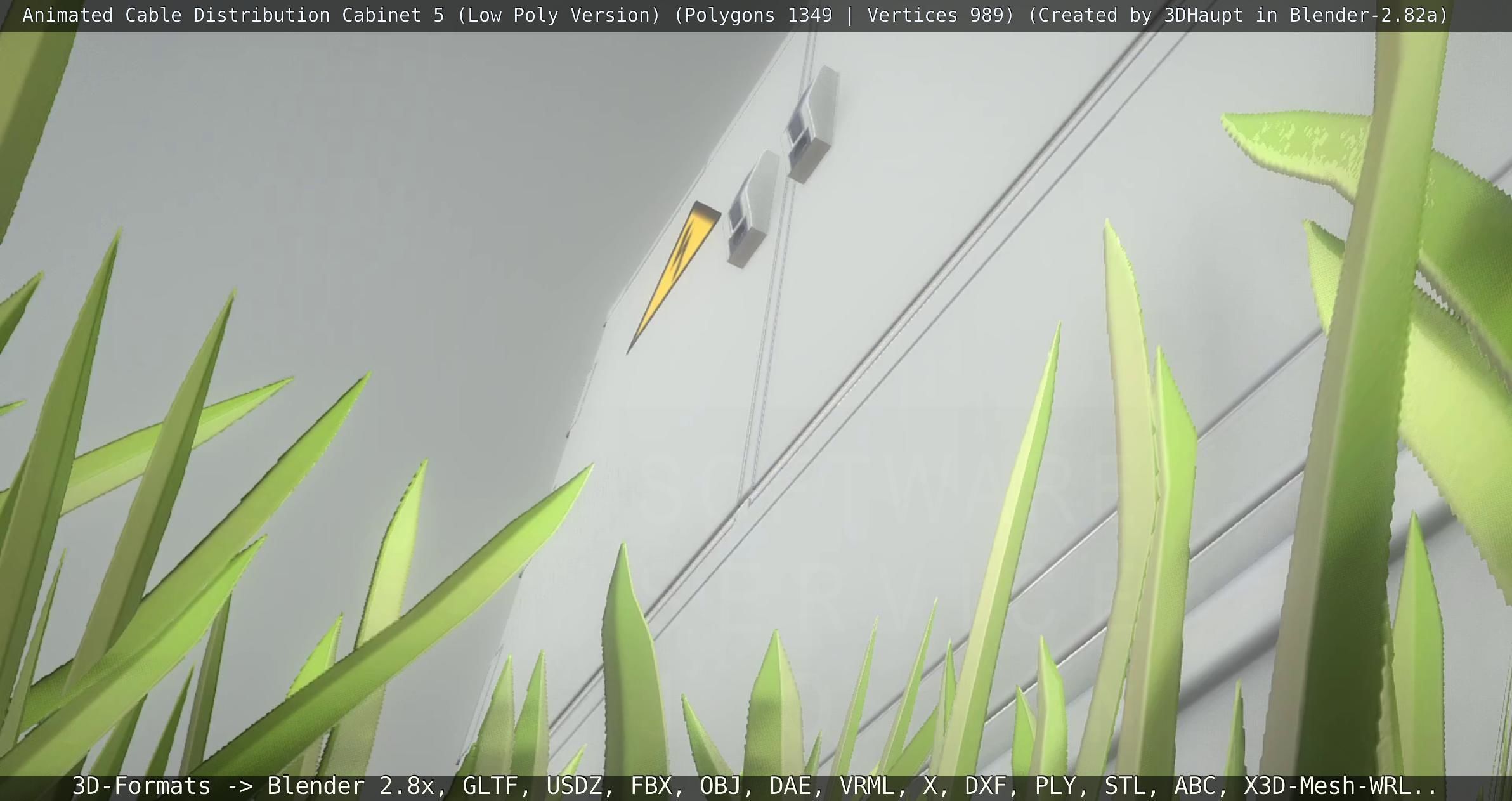 Animated Cable Distribution Cabinet 5 Low-poly 3D model_20