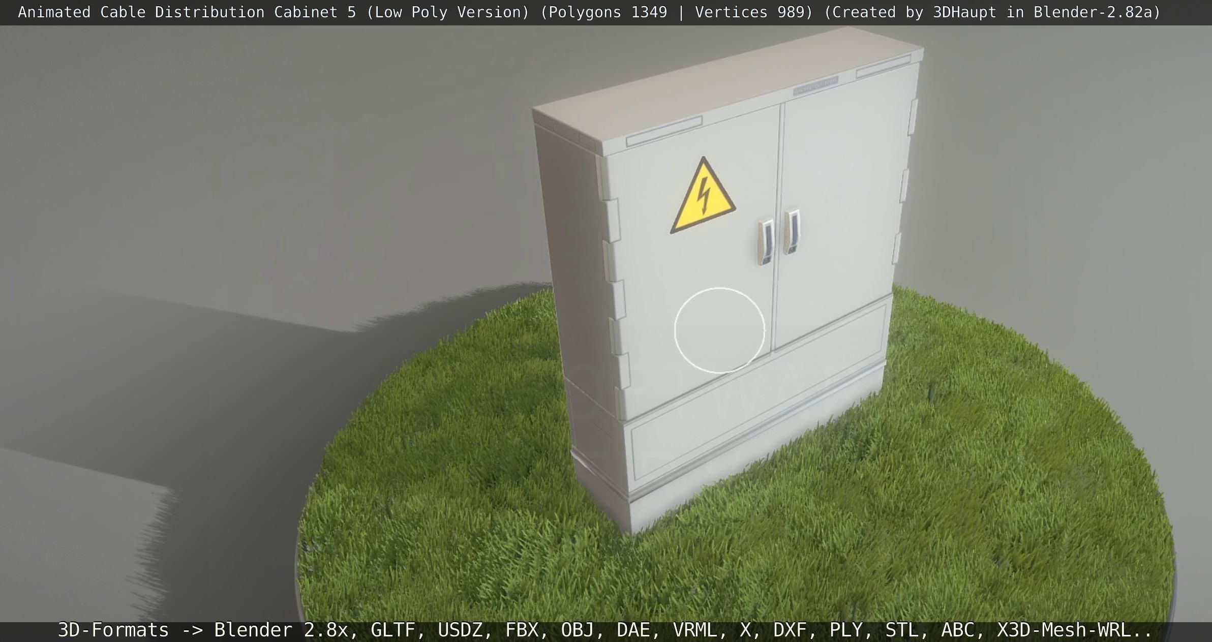 Animated Cable Distribution Cabinet 5 Low-poly 3D model_142