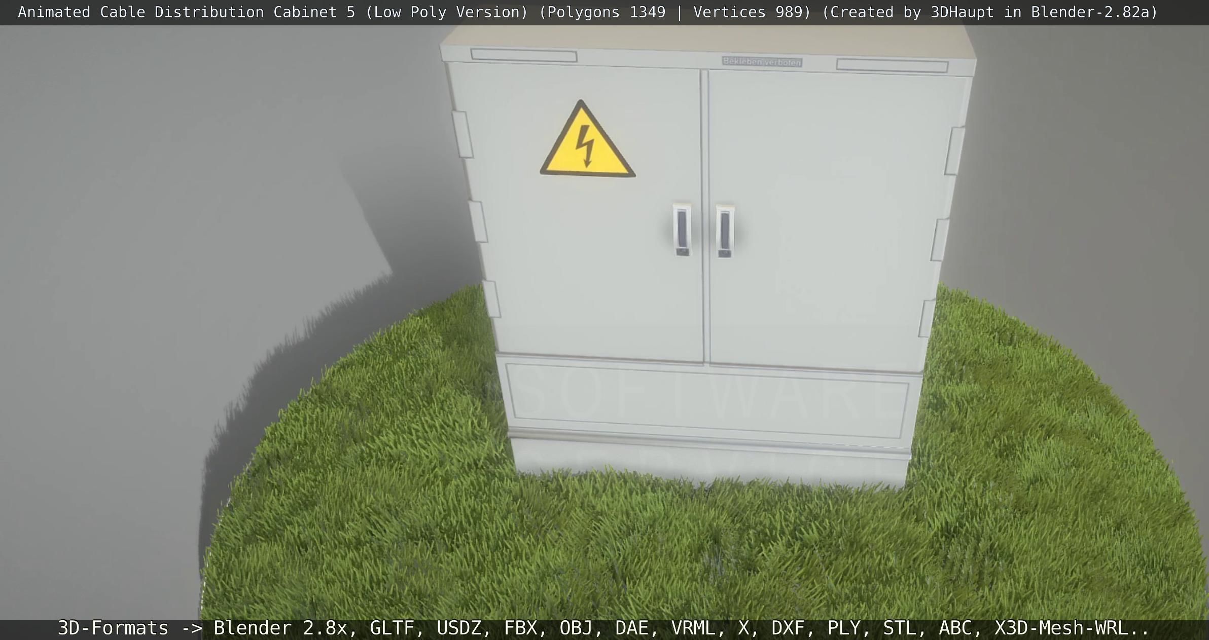 Animated Cable Distribution Cabinet 5 Low-poly 3D model_145
