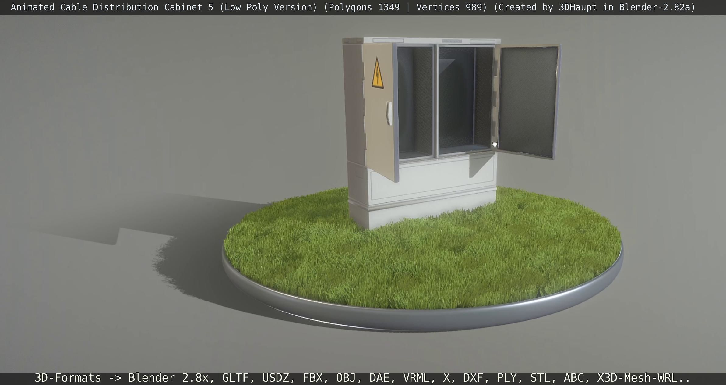 Animated Cable Distribution Cabinet 5 Low-poly 3D model_3