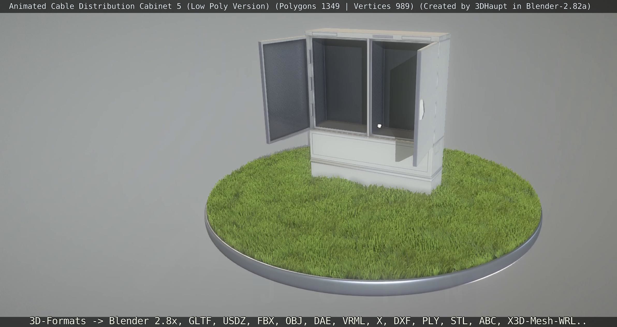 Animated Cable Distribution Cabinet 5 Low-poly 3D model_5