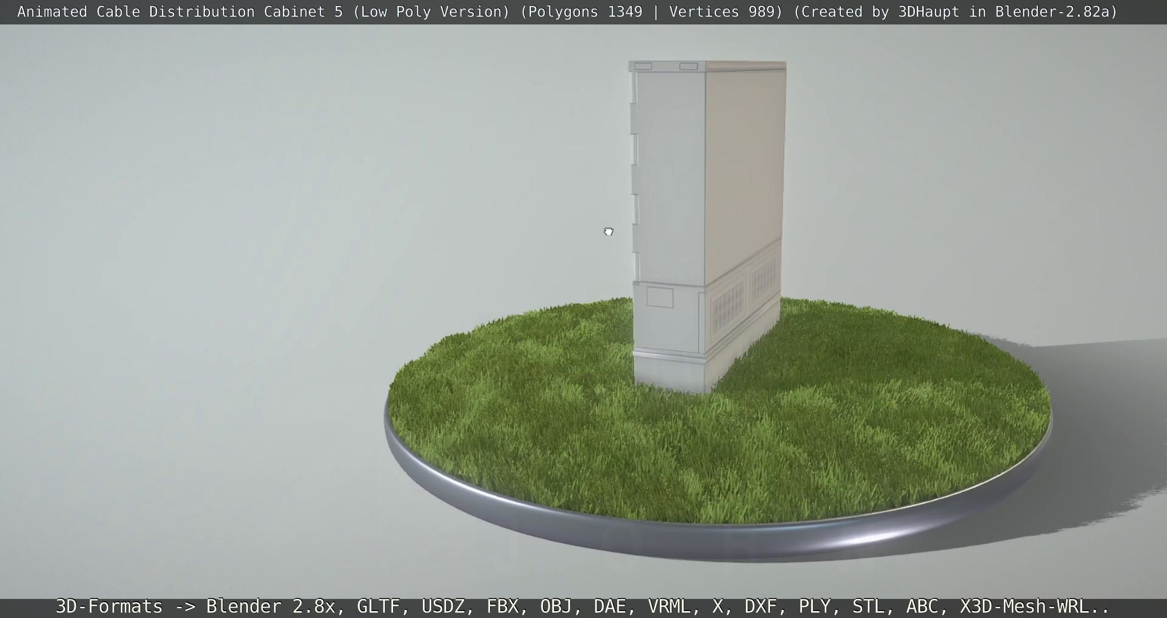 Animated Cable Distribution Cabinet 5 Low-poly 3D model_9