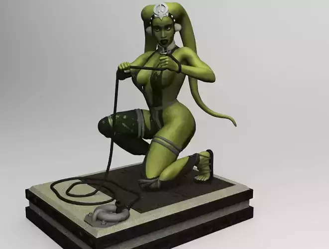 Oola slave crouching 3D print model