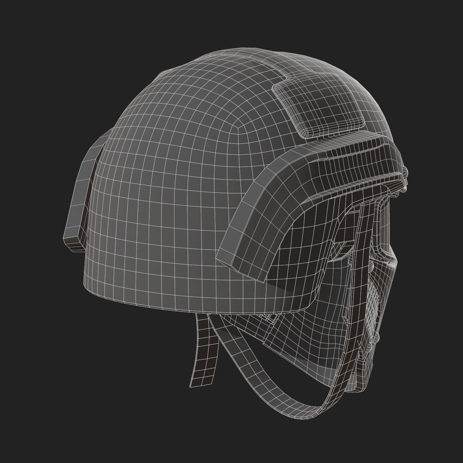 Helmet military mask protection futuristic technology Low-poly 3D model_10