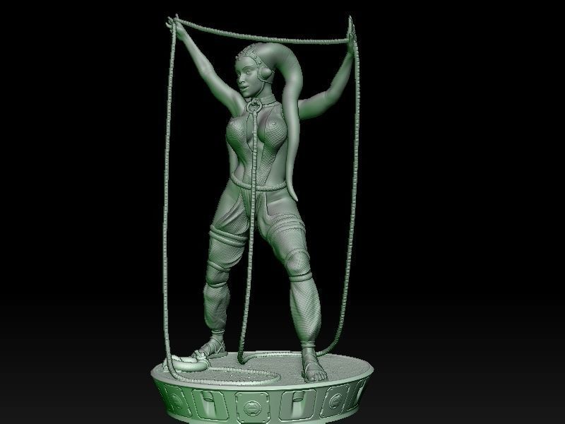 Oola slave standing 3D print model_11