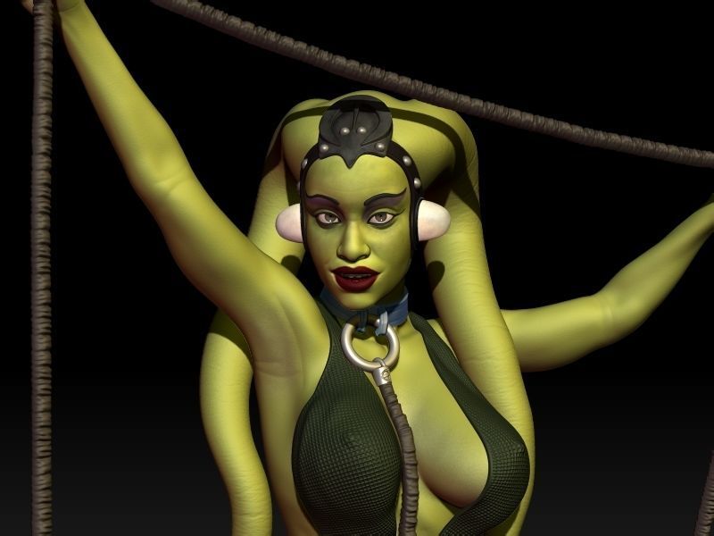 Oola slave standing 3D print model_7