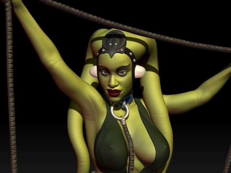 Oola slave standing 3D print model_6