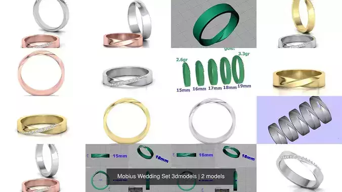 Mobius Wedding Set 3dmodels