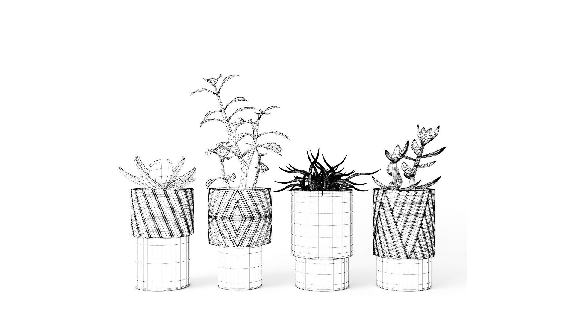Decorative Plants - Accessories Low-poly 3D model_6