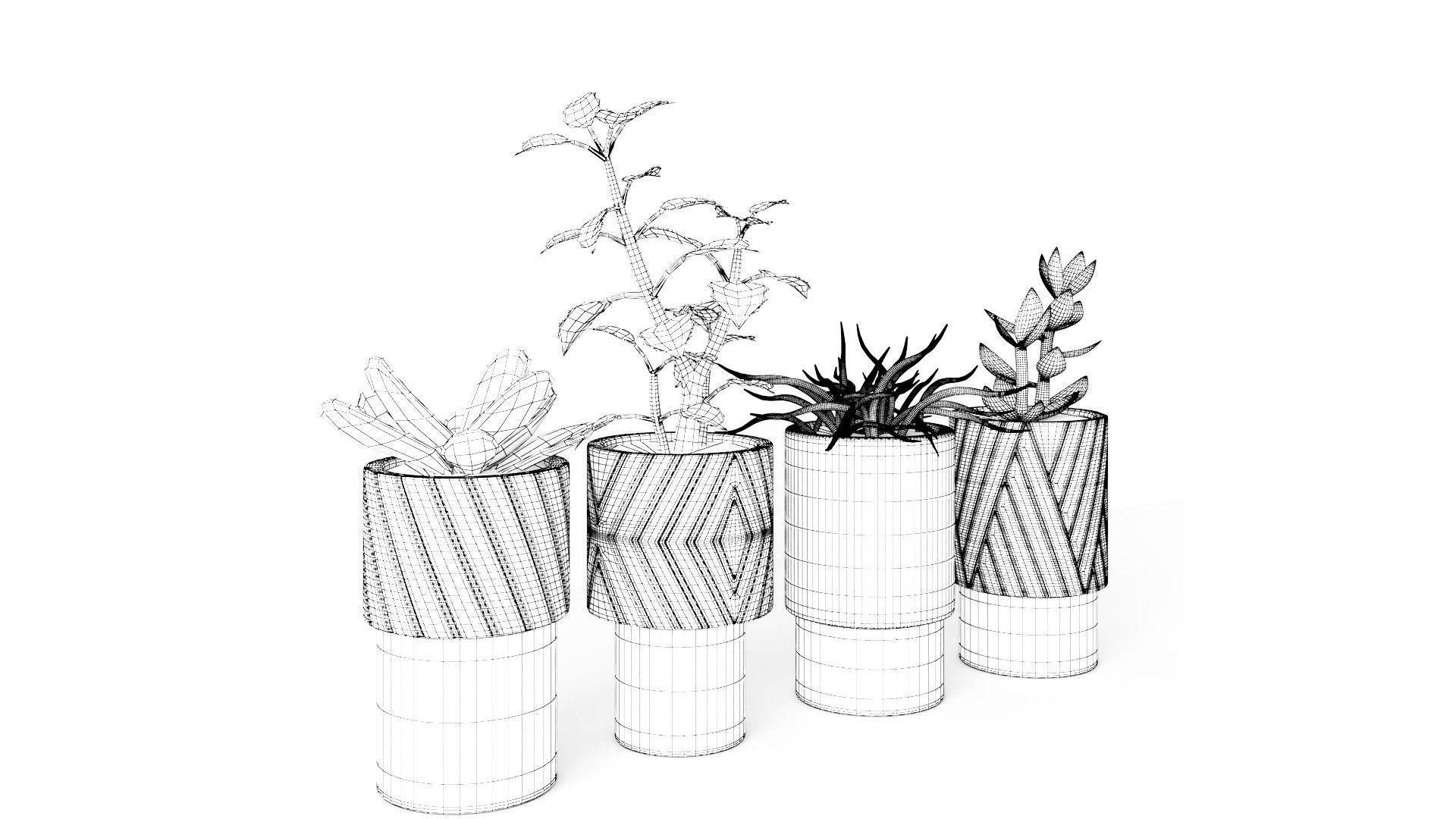Decorative Plants - Accessories Low-poly 3D model_5