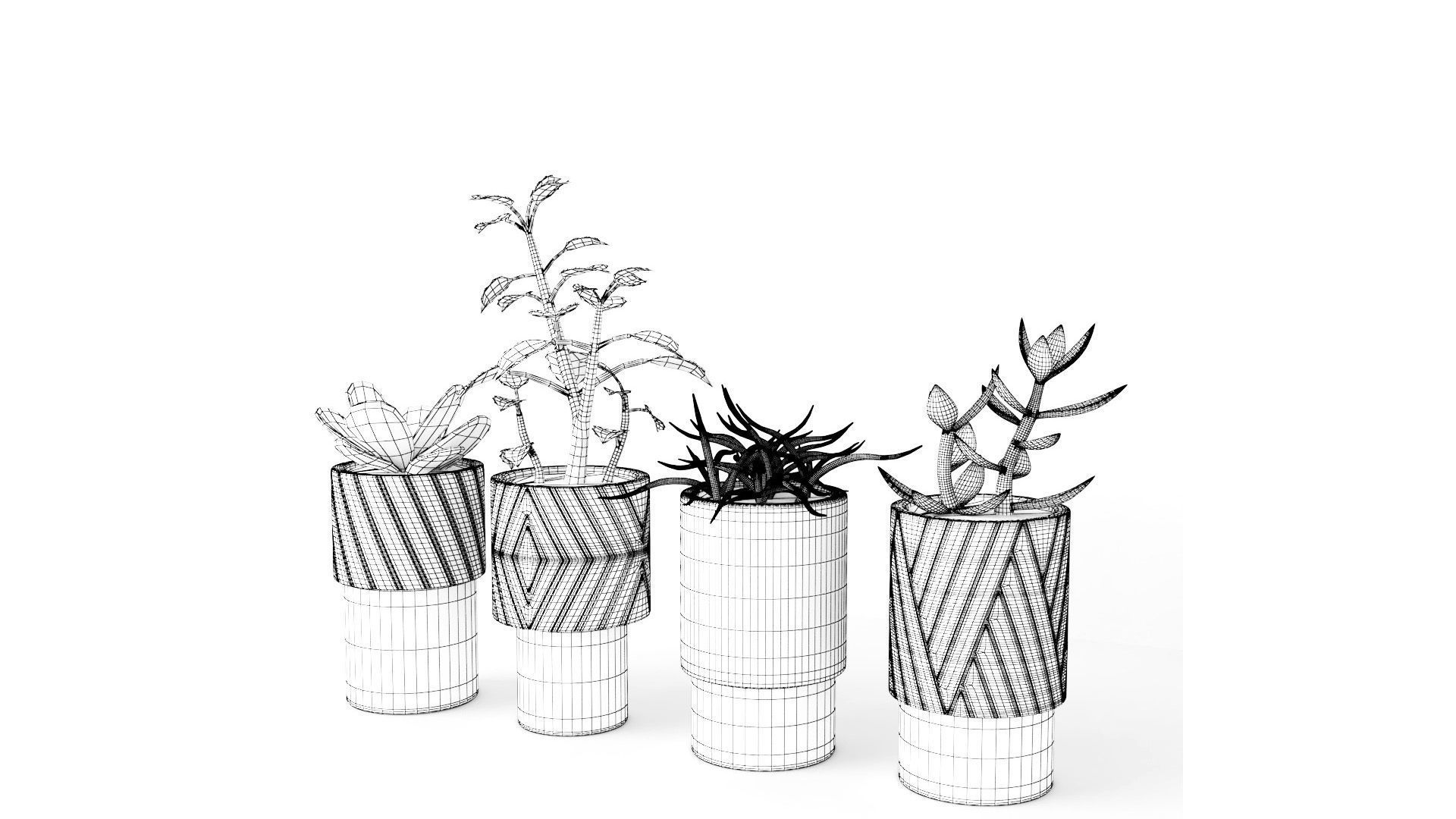 Decorative Plants - Accessories Low-poly 3D model_7
