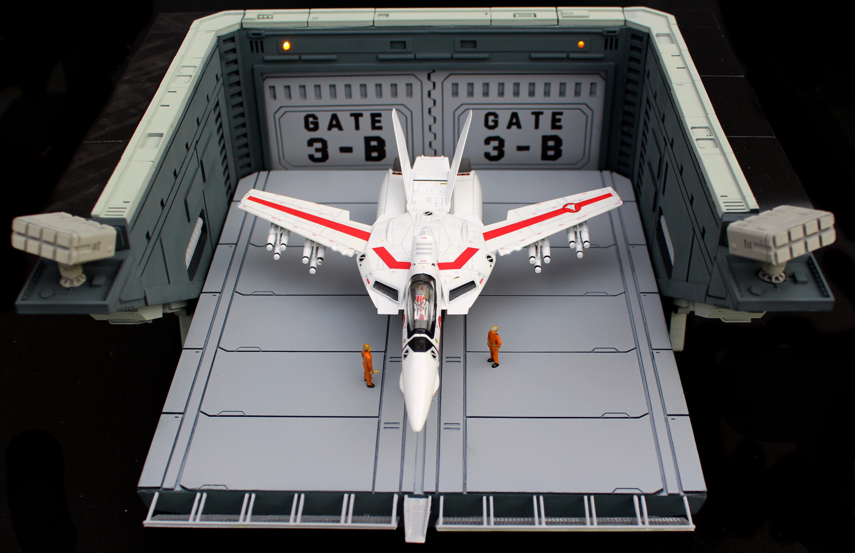 Set2 - Macross SDF-1 Prometheus Double Hangar elevator 3D print model_17