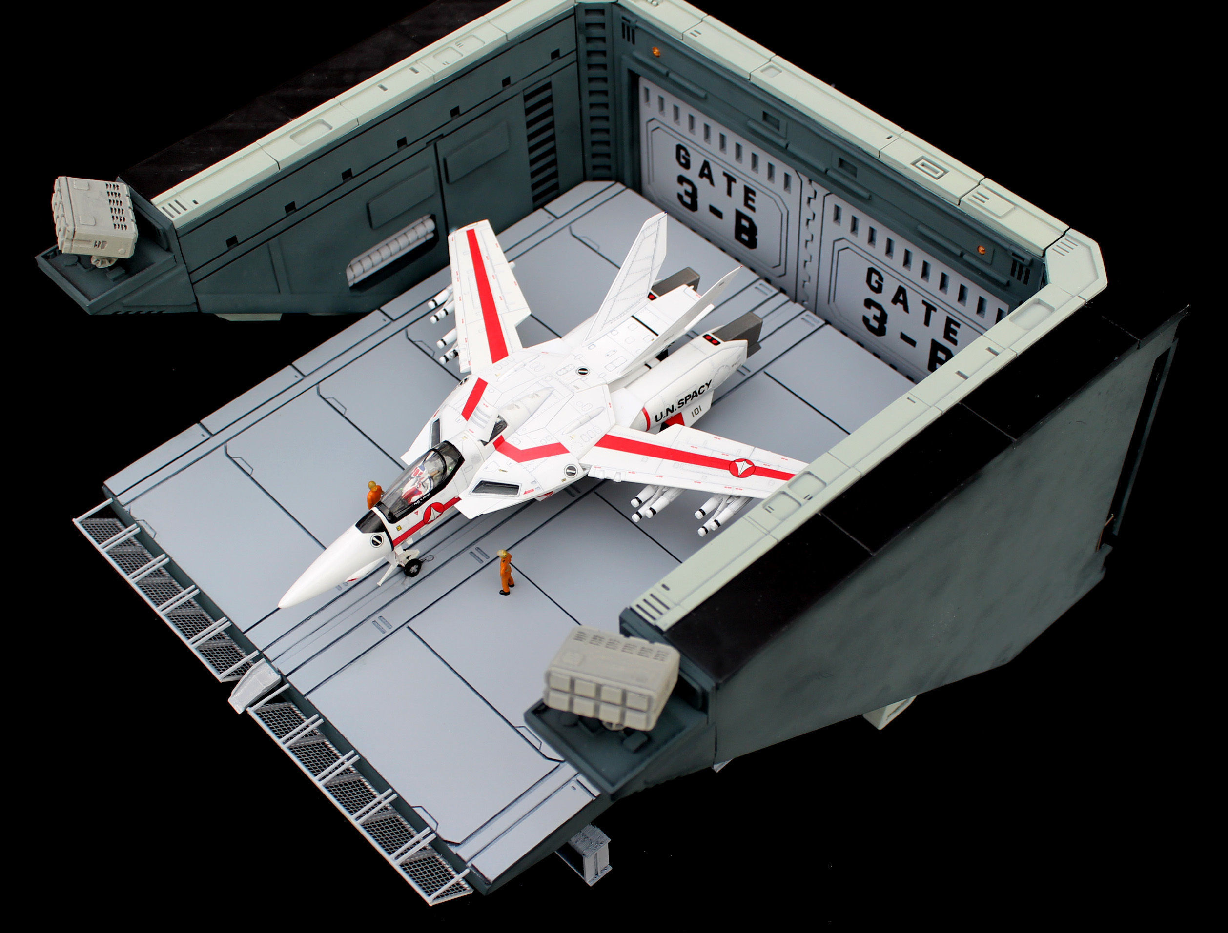 Set2 - Macross SDF-1 Prometheus Double Hangar elevator 3D print model_11
