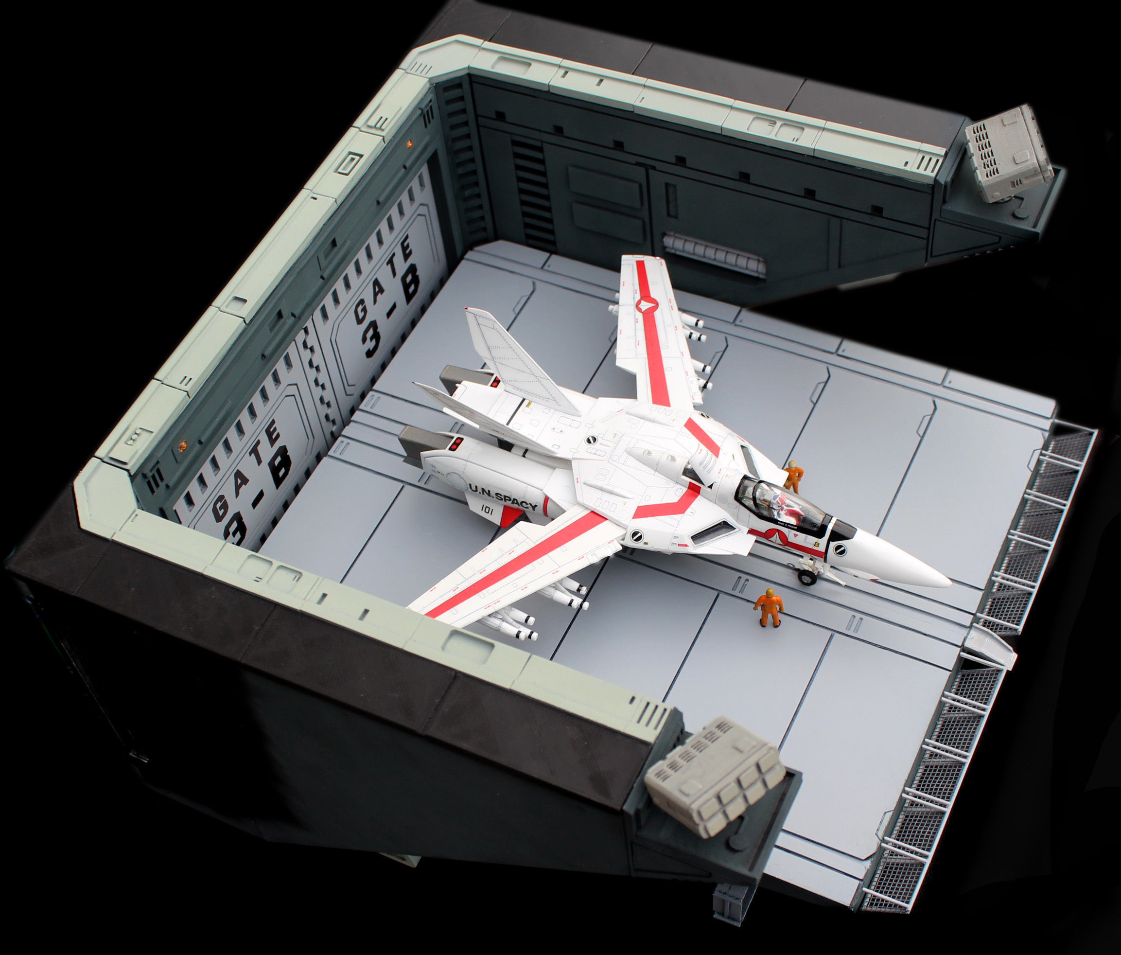 Set2 - Macross SDF-1 Prometheus Double Hangar elevator 3D print model_12